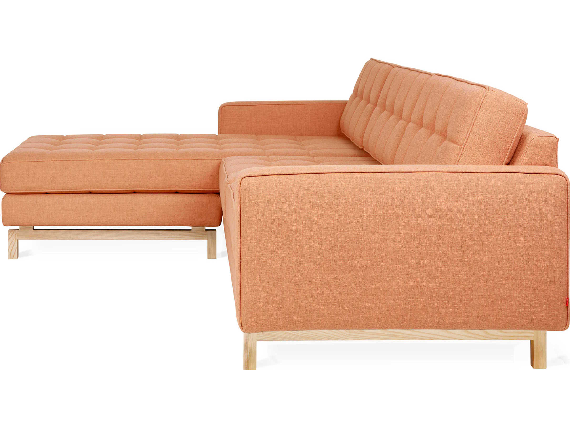 Gus* Modern Jane-2 Orange Upholstered Sectional Sofa