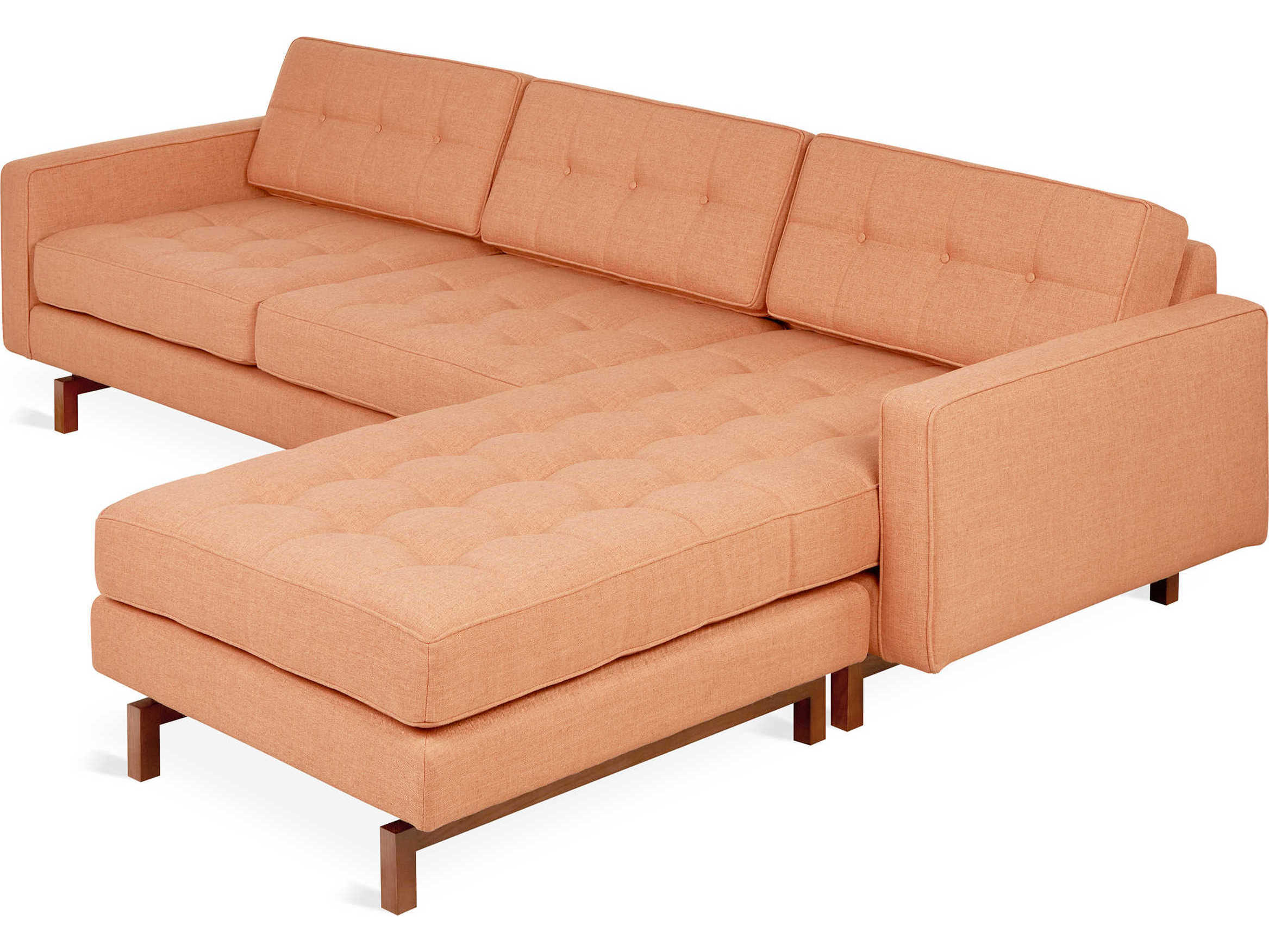 Gus* Modern Jane-2 Orange Upholstered Sectional Sofa