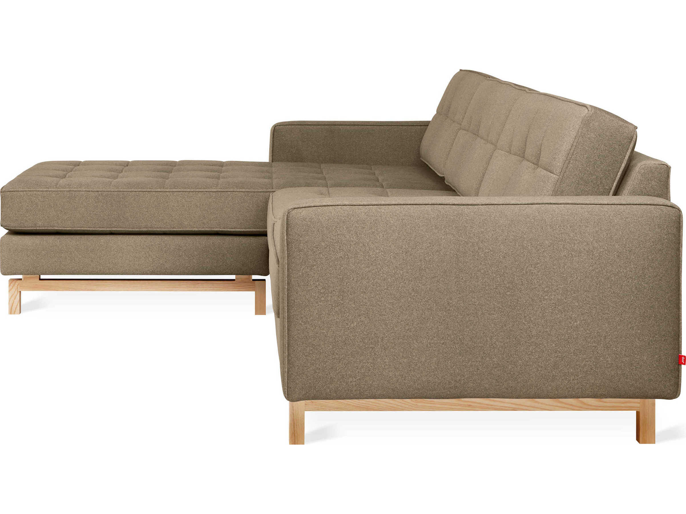 Gus* Modern Jane-2 Green Upholstered Sectional Sofa