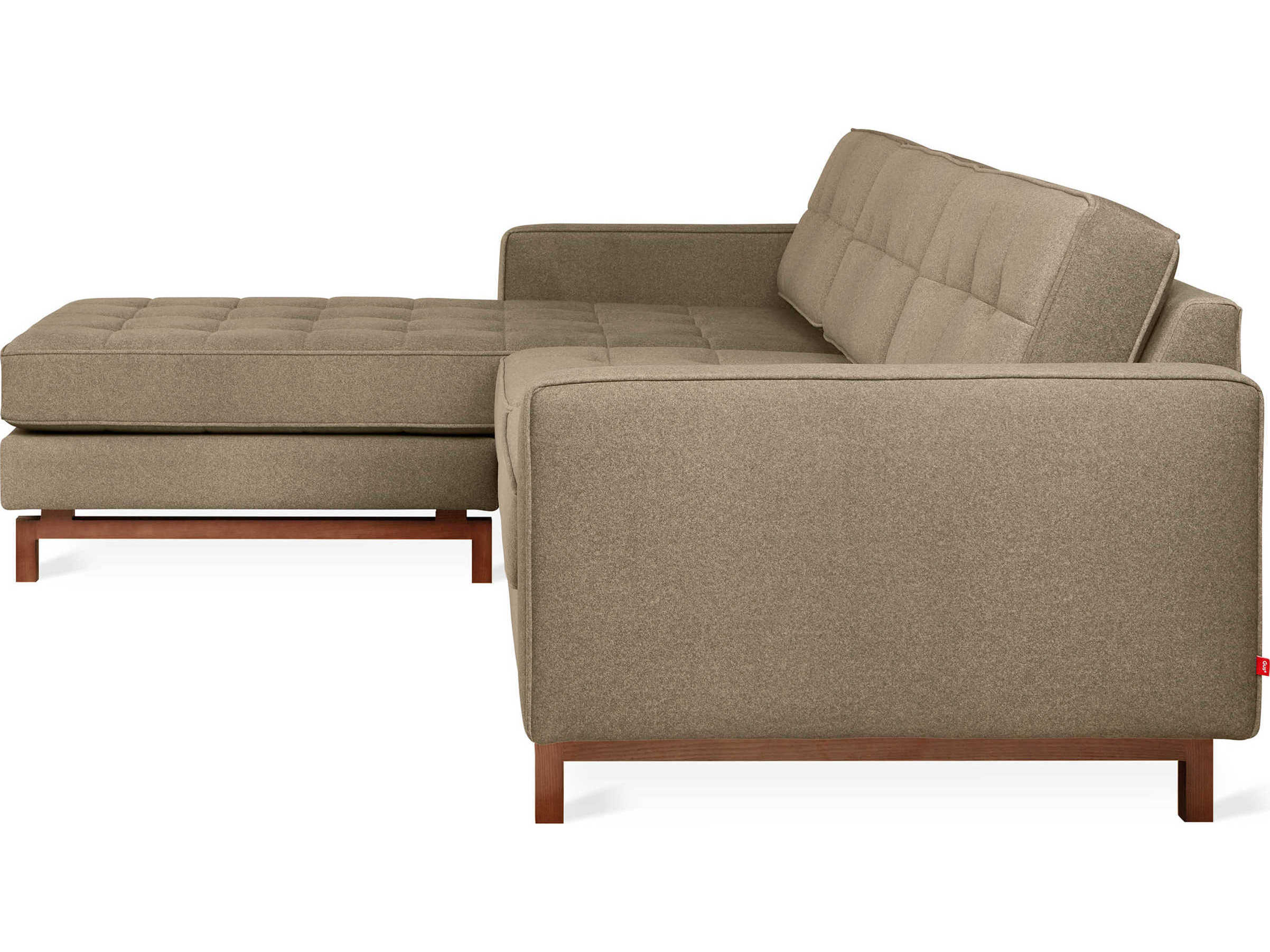 Gus* Modern Jane-2 Green Upholstered Sectional Sofa