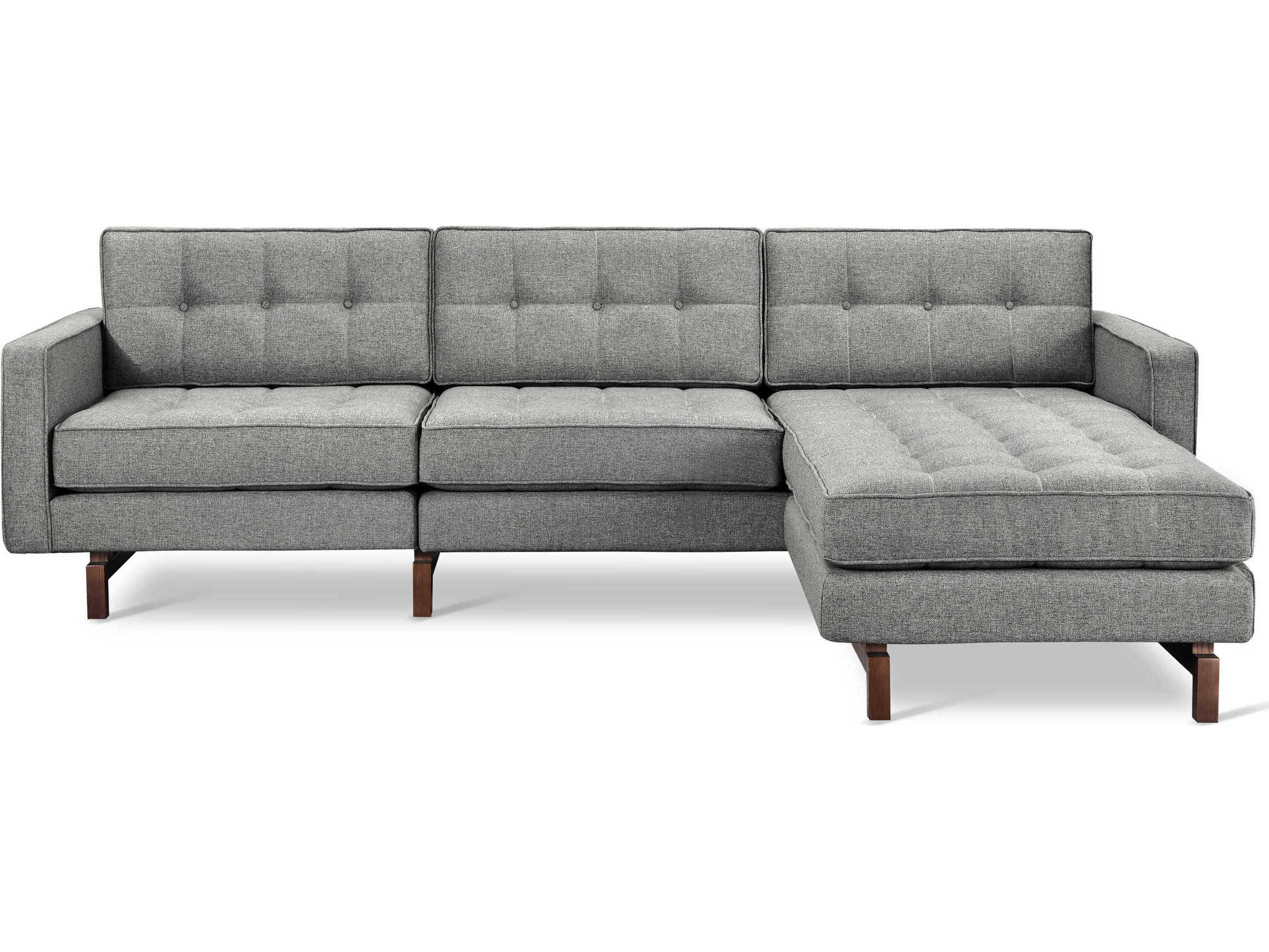 Gus* Modern Jane Tufted Brown Upholstered Sectional Sofa