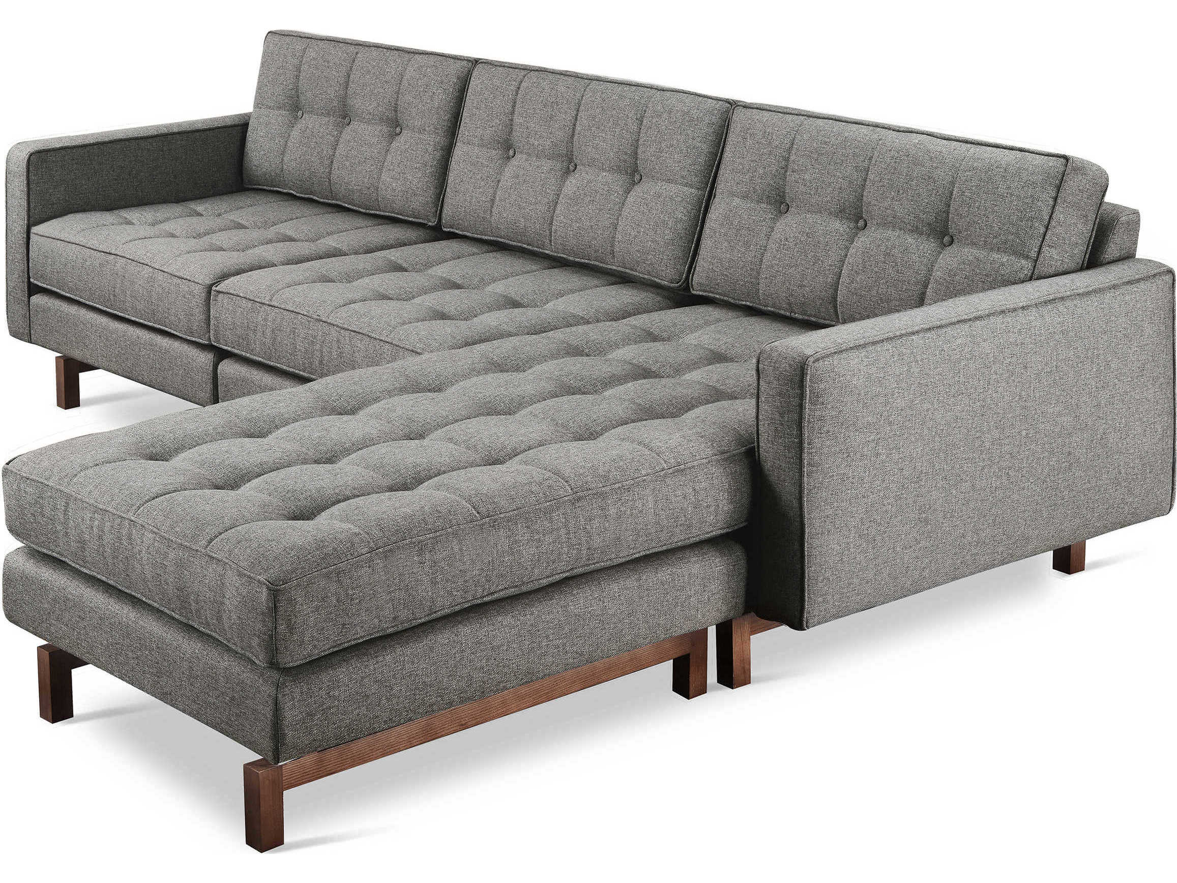 Gus* Modern Jane Tufted Brown Upholstered Sectional Sofa