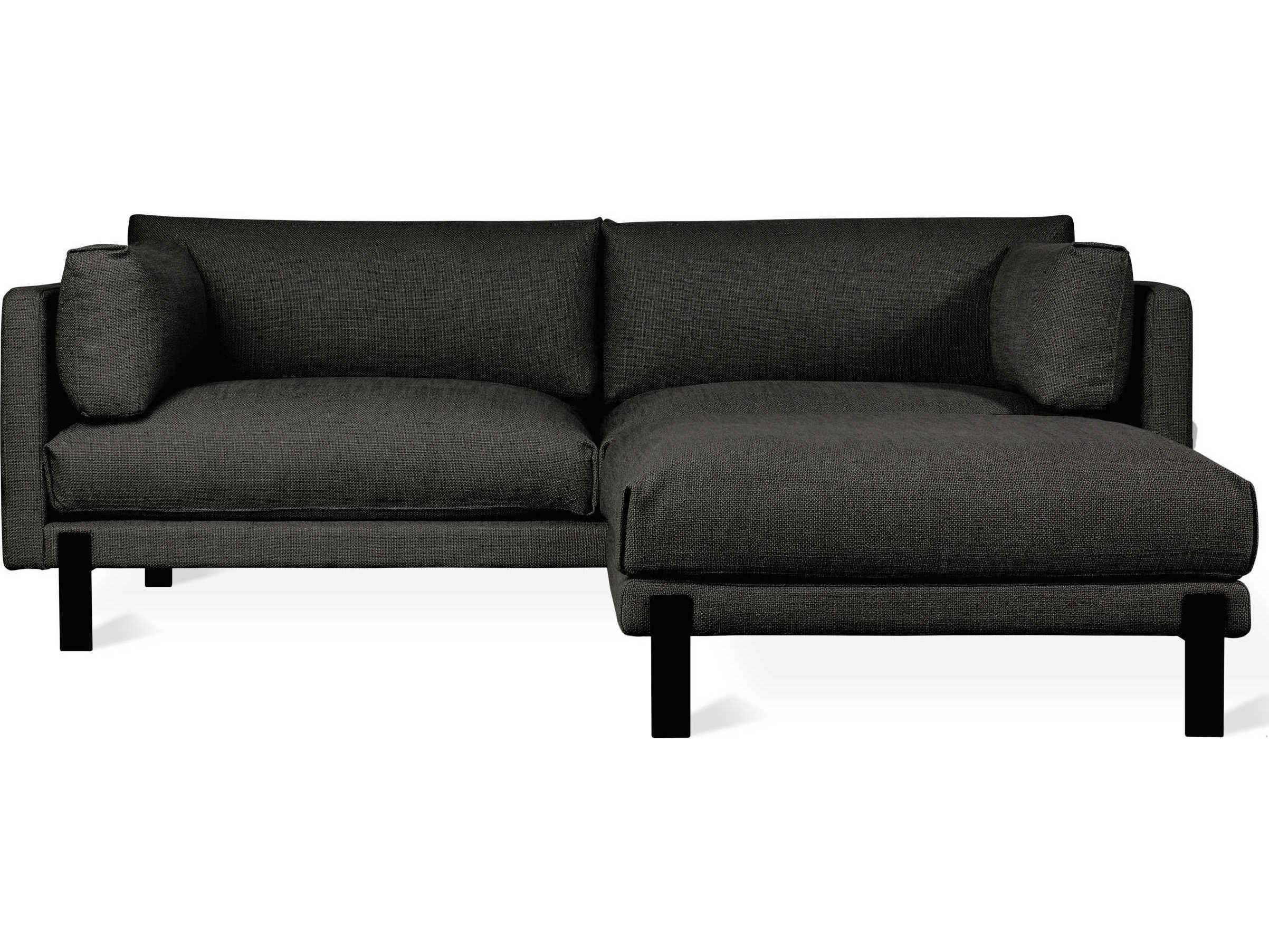 Gus* Modern Silverlake Black Upholstered Sectional Sofa