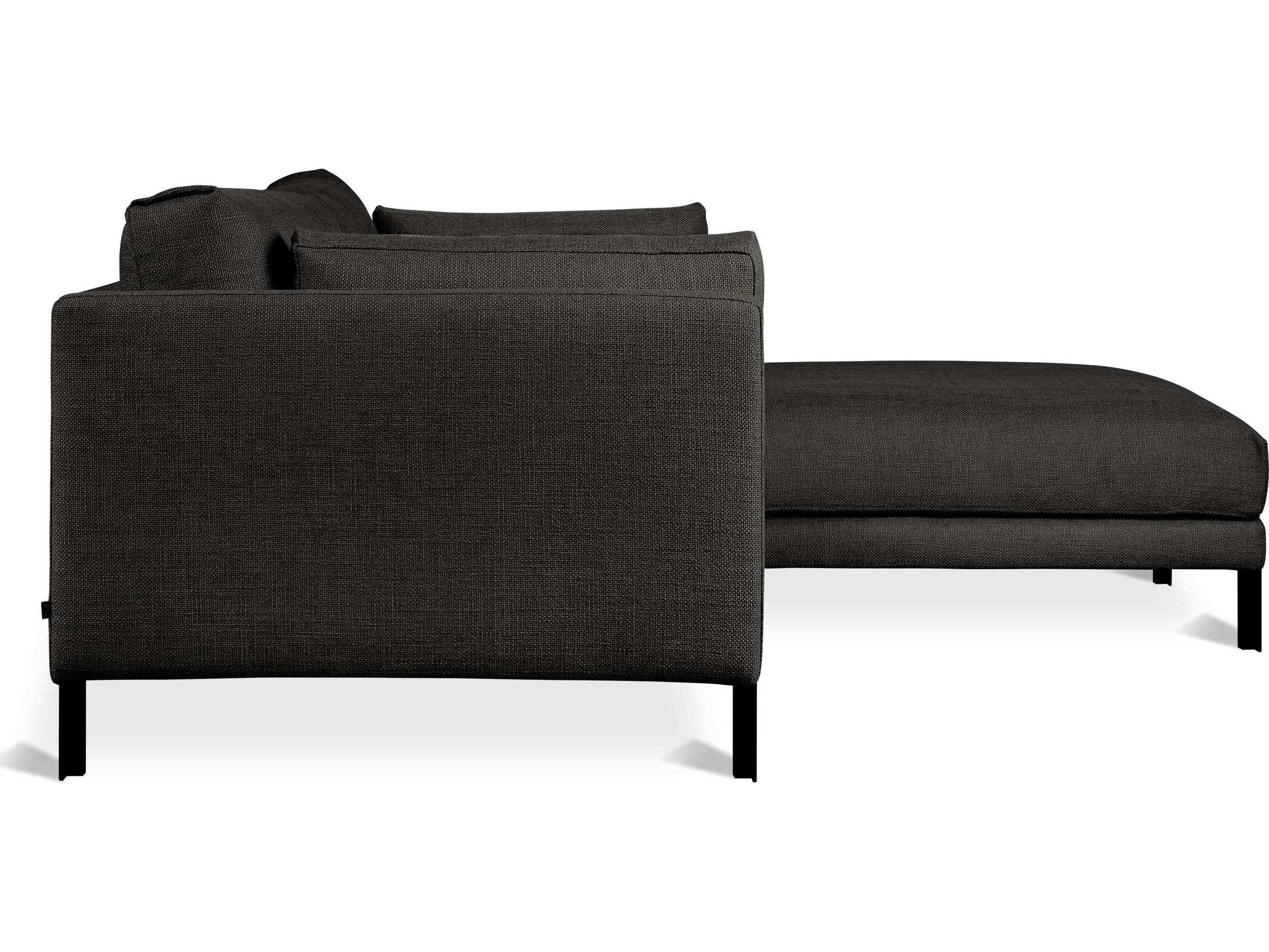 Gus* Modern Silverlake Black Upholstered Sectional Sofa