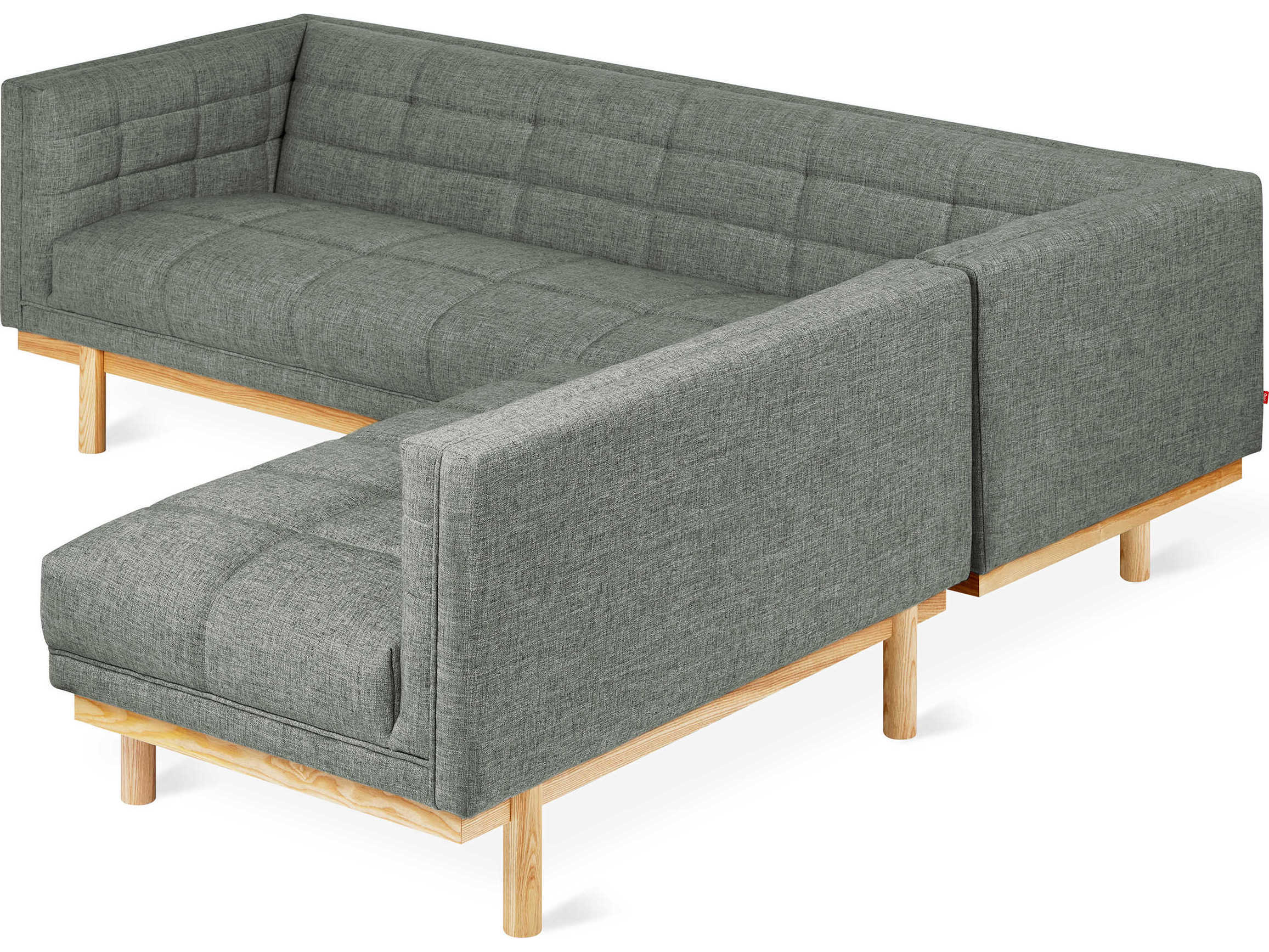 Gus* Modern Mulholland Tufted Gray Upholstered Sectional Sofa