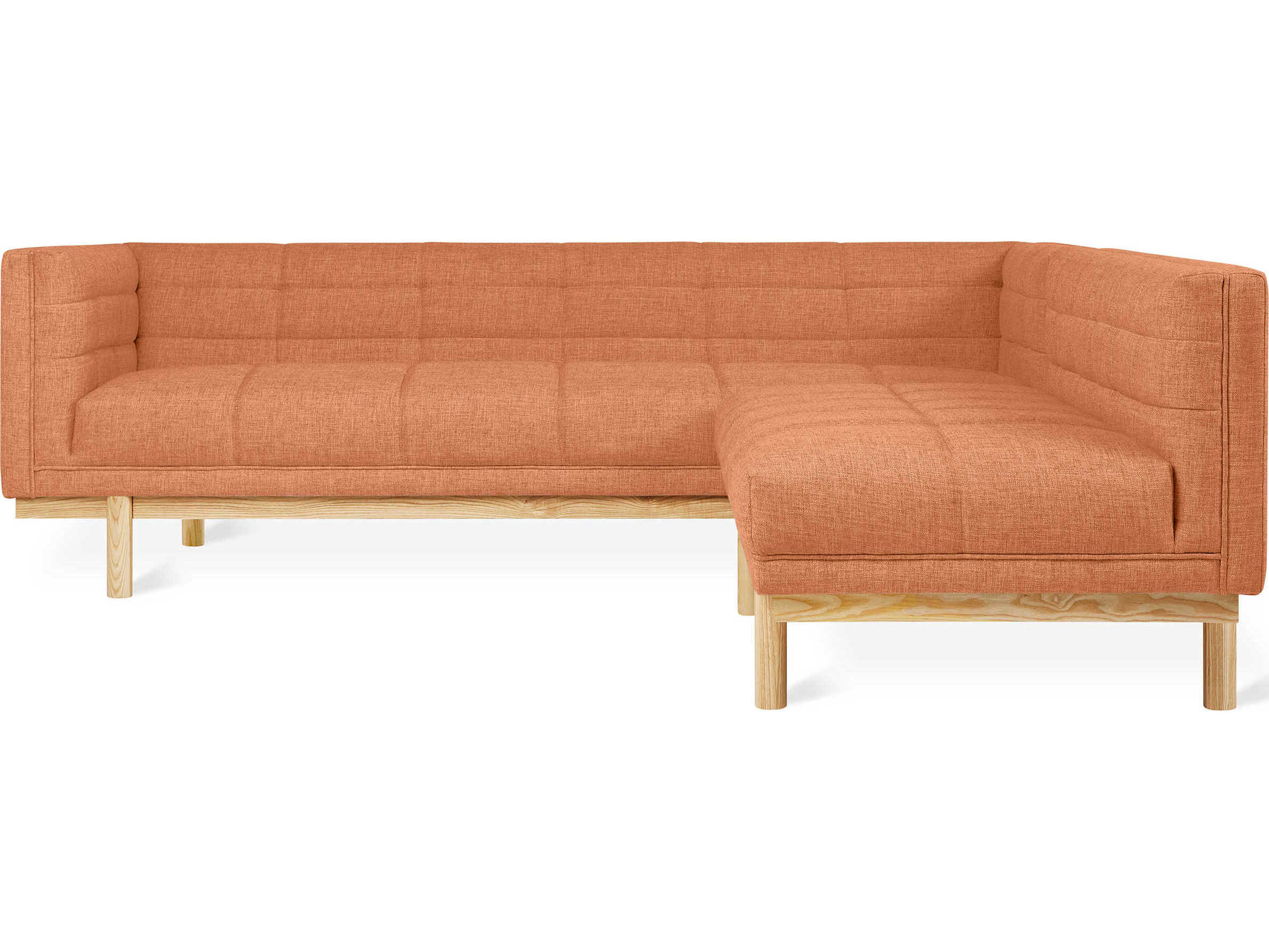 Gus* Modern Mulholland Tufted Brown Upholstered Sectional Sofa