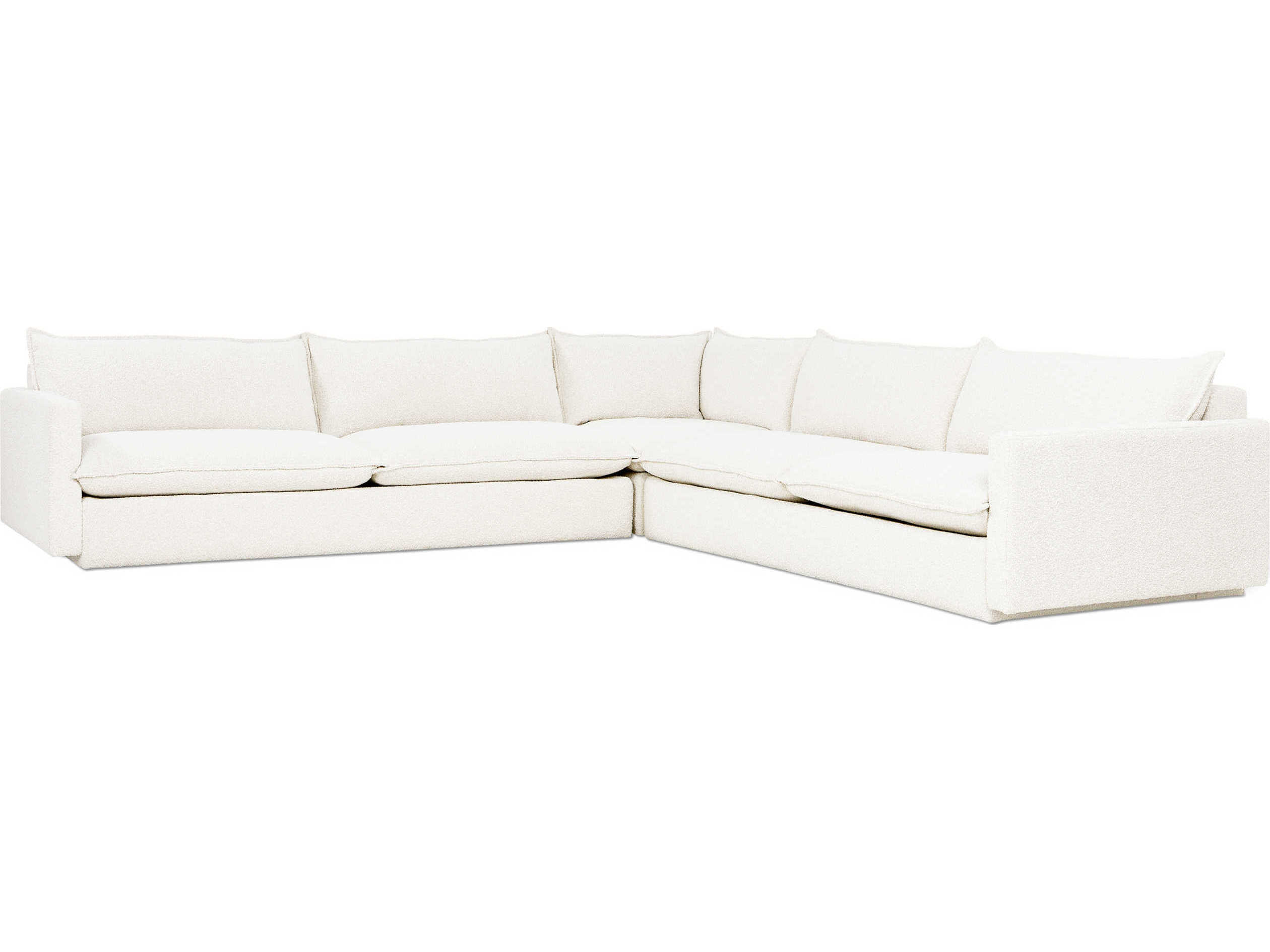 Gus* Modern Sola White Upholstered Sectional Sofa