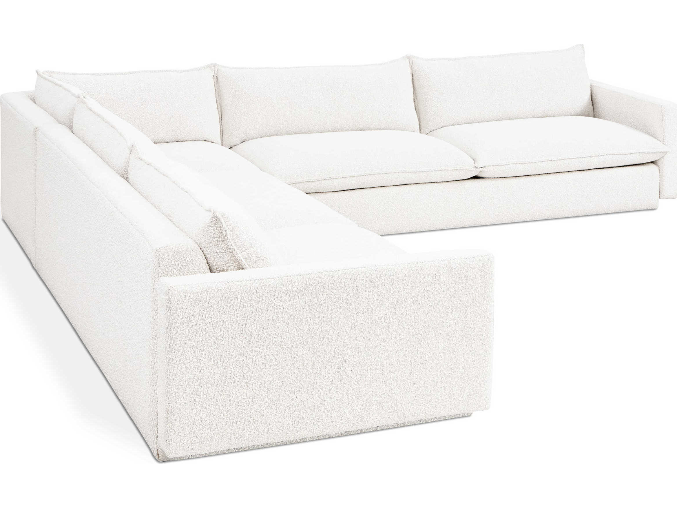 Gus* Modern Sola White Upholstered Sectional Sofa