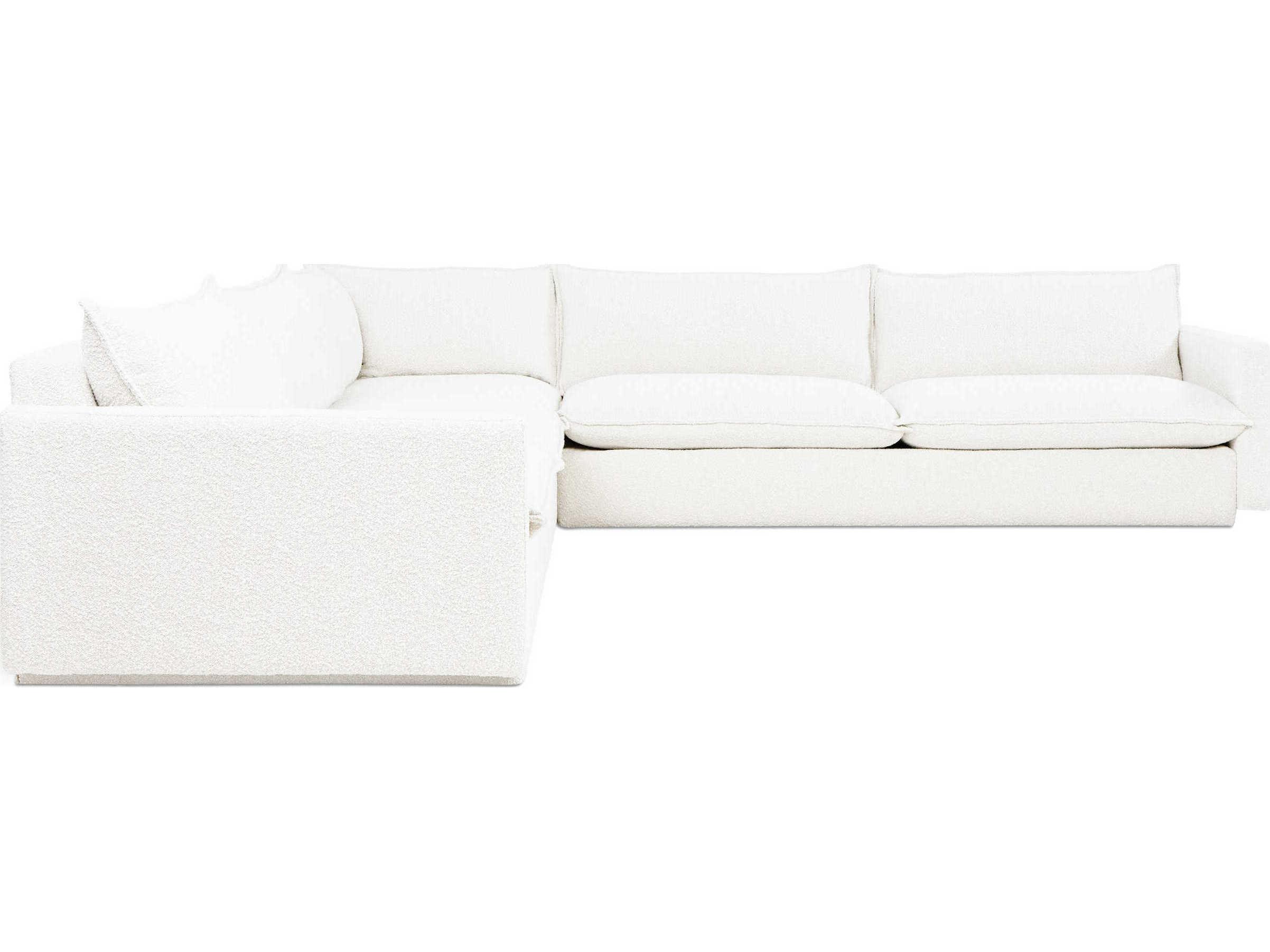 Gus* Modern Sola White Upholstered Sectional Sofa