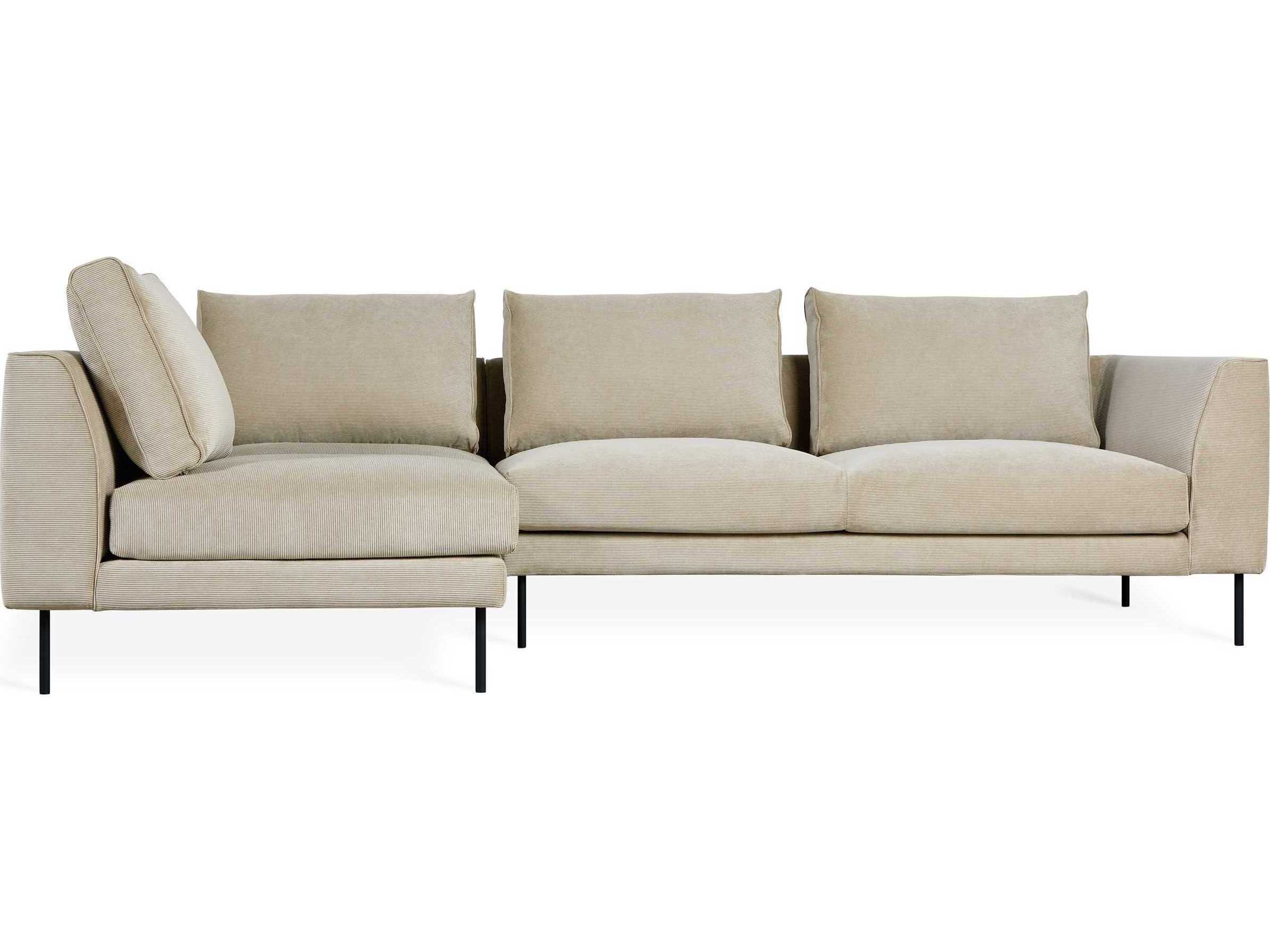 Gus* Modern Renfrew Beige Upholstered Sectional Sofa