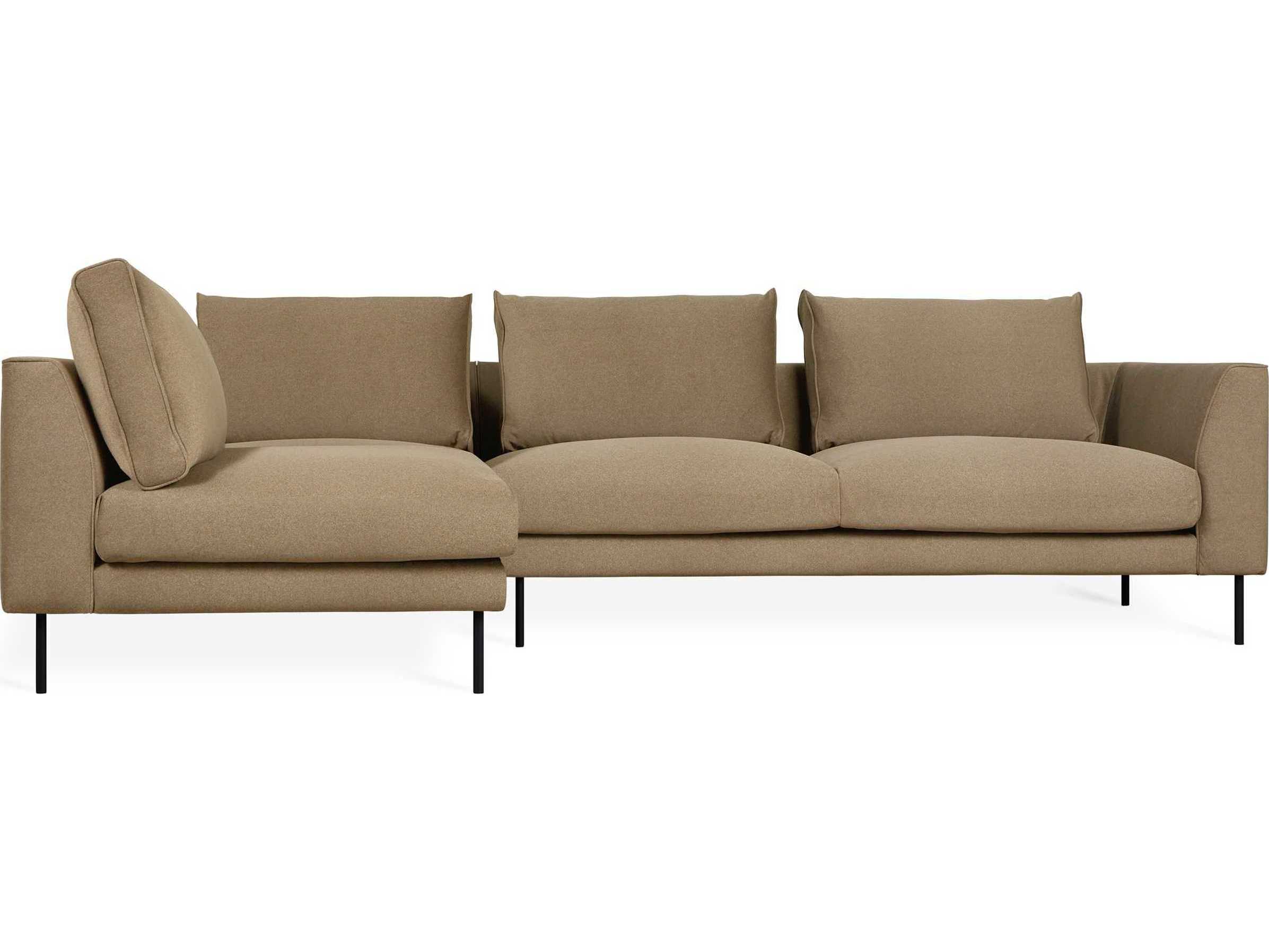 Gus* Modern Renfrew Black Upholstered Sectional Sofa