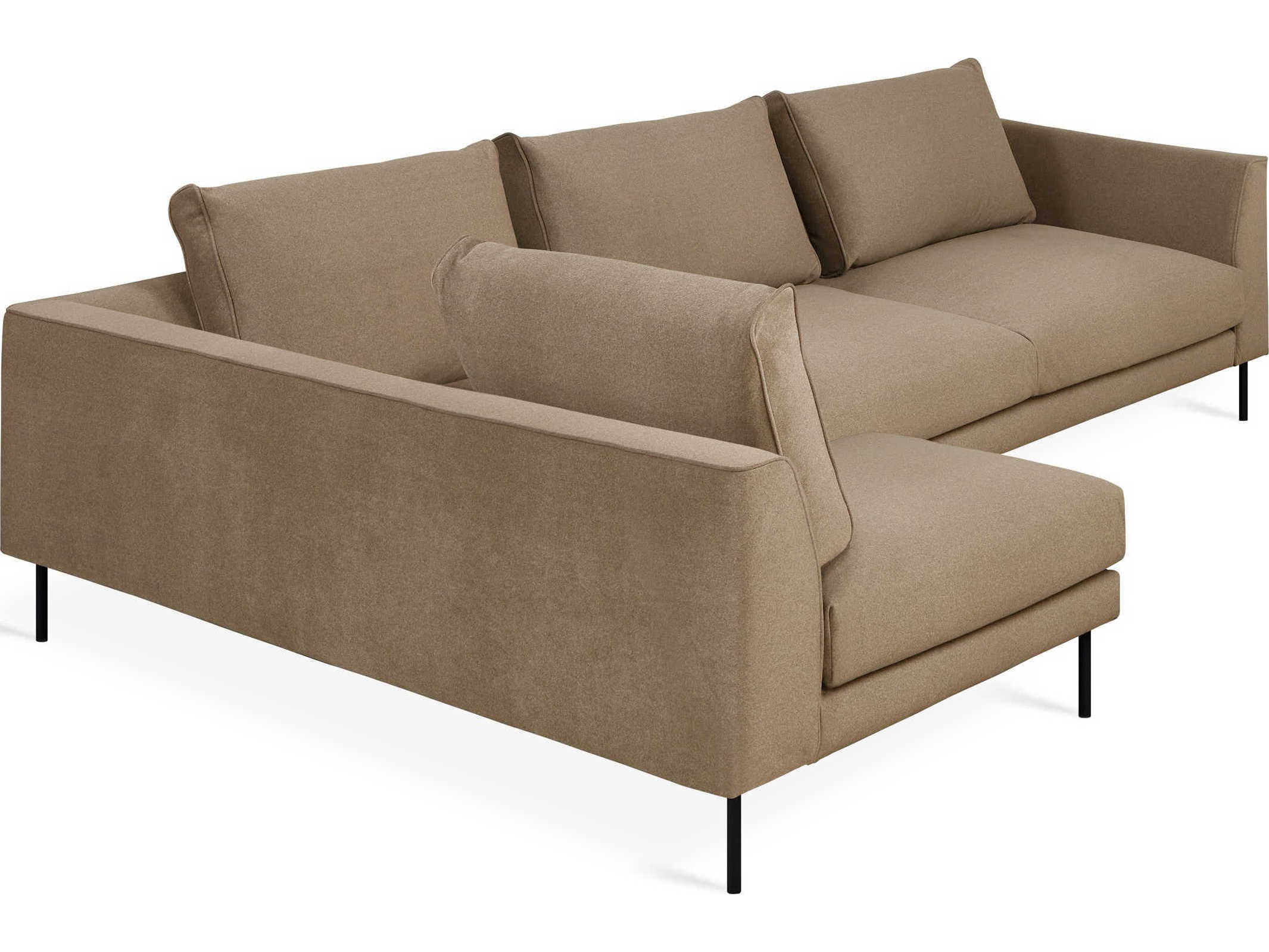 Gus* Modern Renfrew Black Upholstered Sectional Sofa