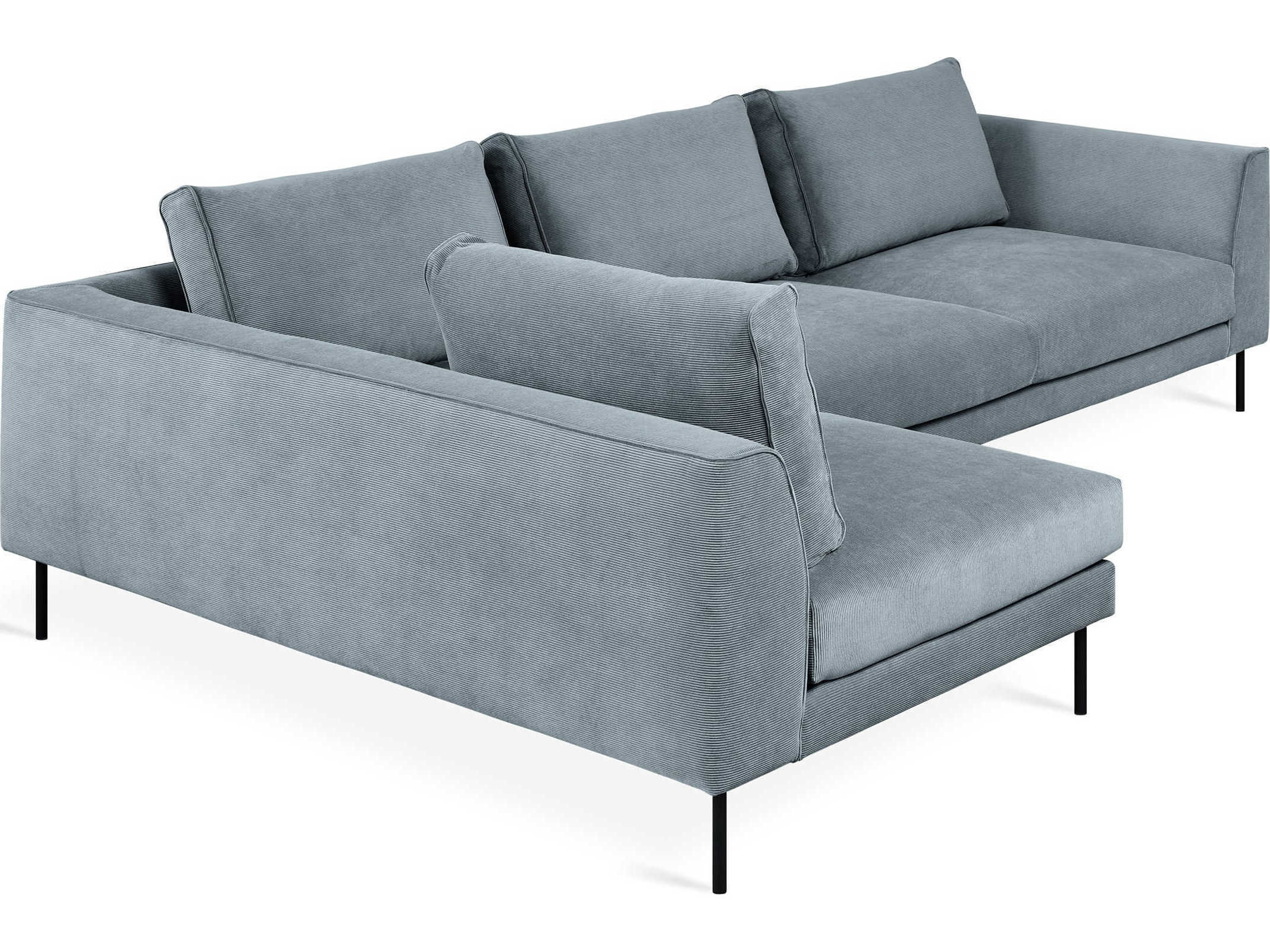 Gus* Modern Renfrew Black Upholstered Sectional Sofa