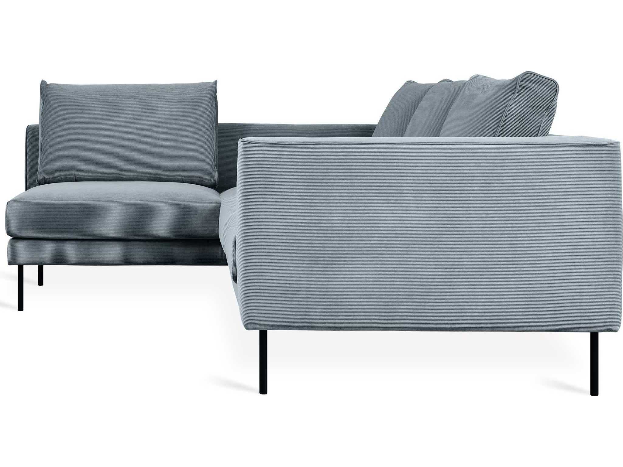 Gus* Modern Renfrew Black Upholstered Sectional Sofa