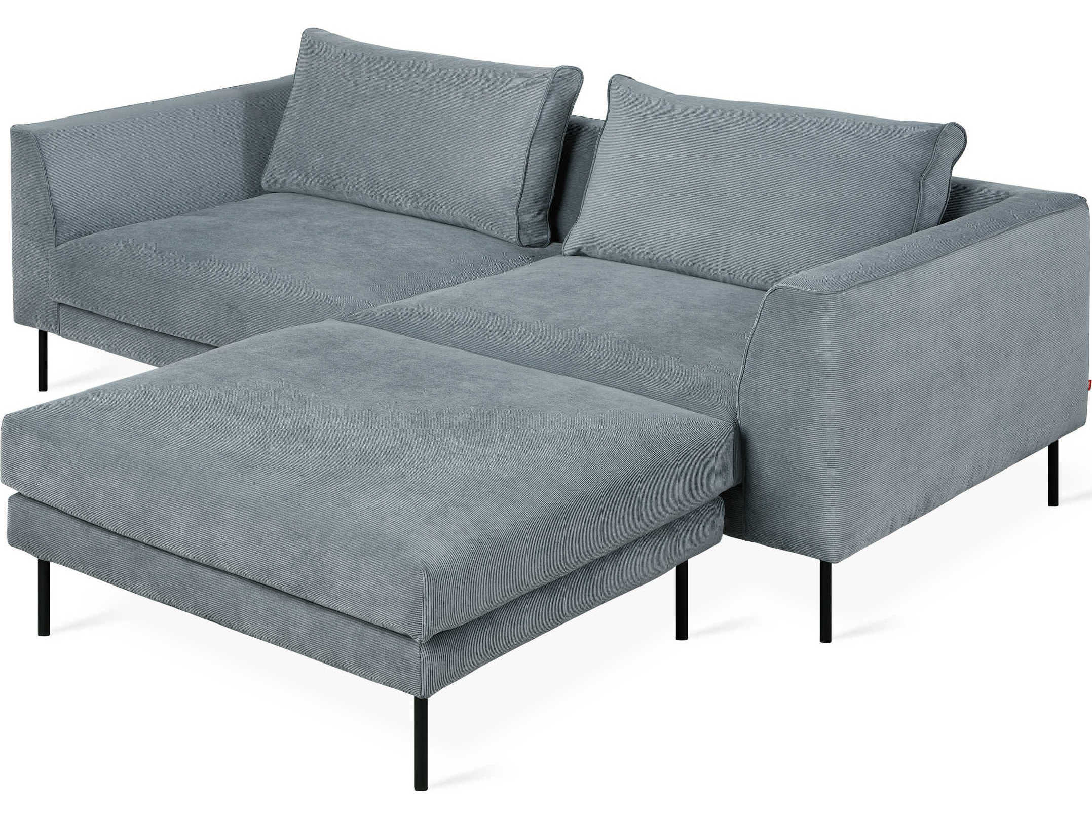 Gus* Modern Renfrew Blue Upholstered Sectional Sofa