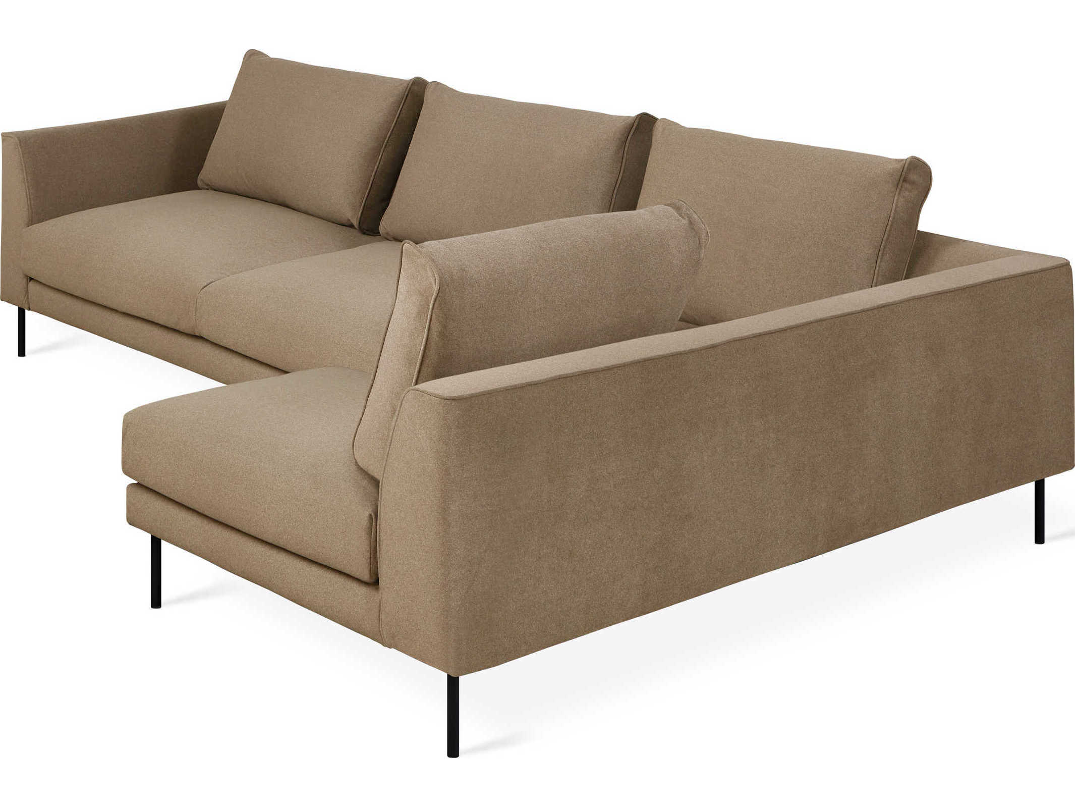 Gus* Modern Renfrew Black Upholstered Sectional Sofa