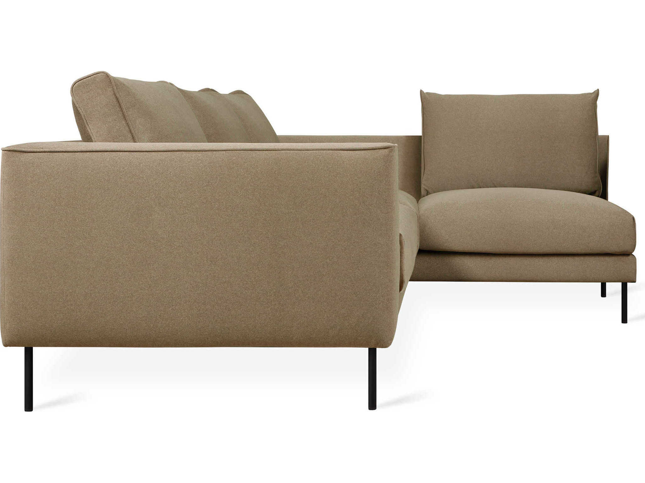 Gus* Modern Renfrew Black Upholstered Sectional Sofa