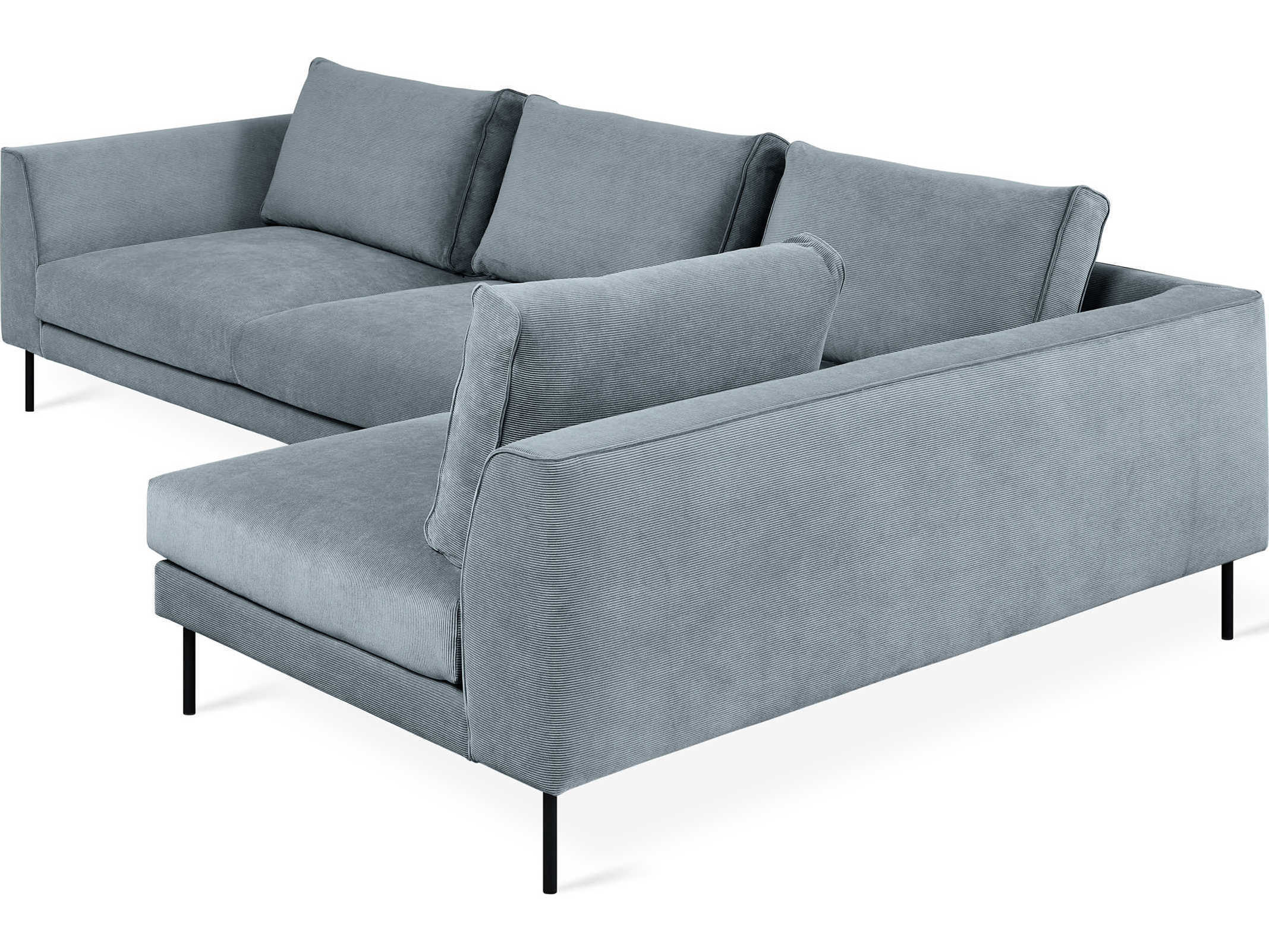 Gus* Modern Renfrew Black Upholstered Sectional Sofa