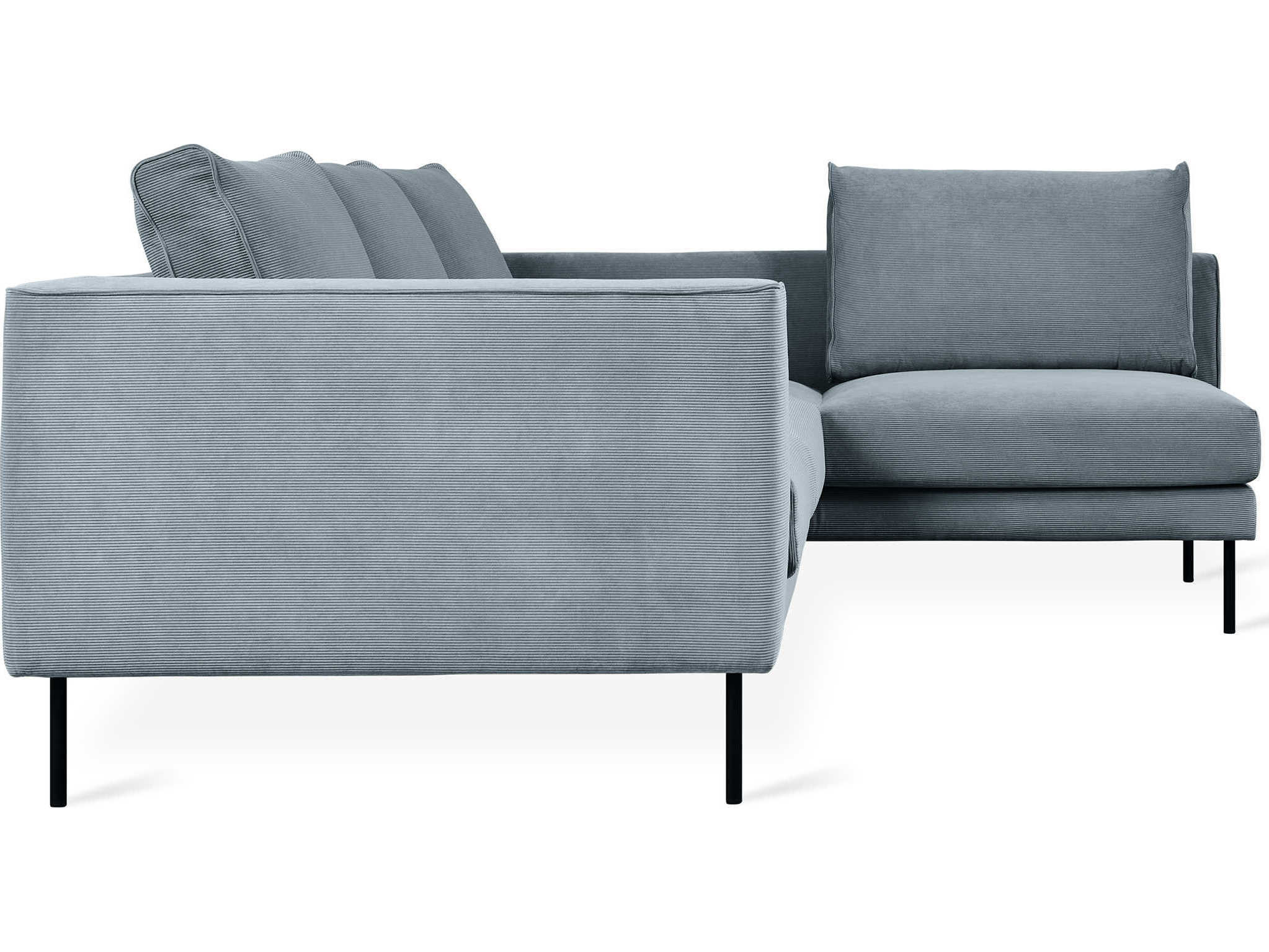 Gus* Modern Renfrew Black Upholstered Sectional Sofa