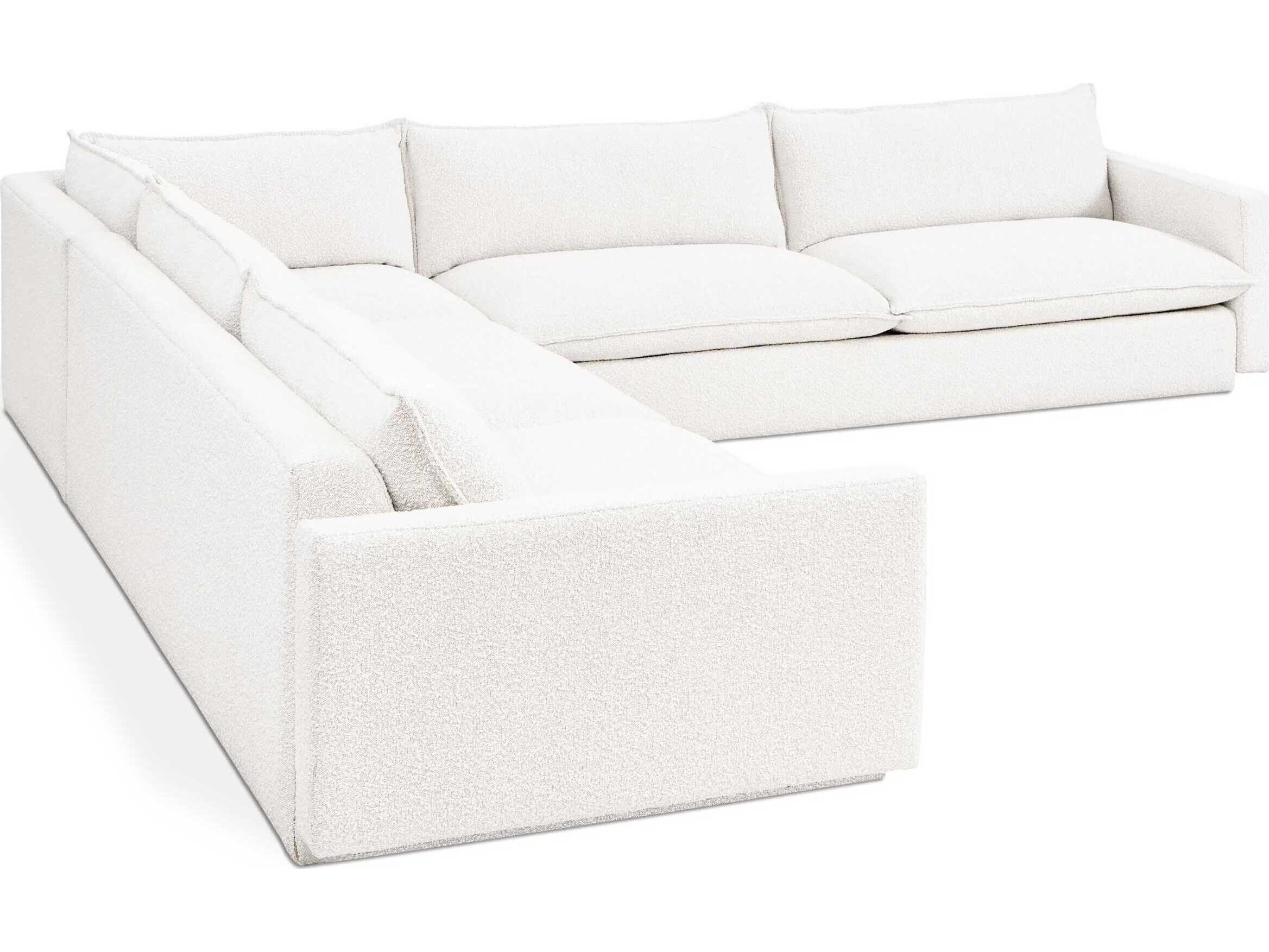 Gus* Modern Sola White Upholstered Sectional Sofa