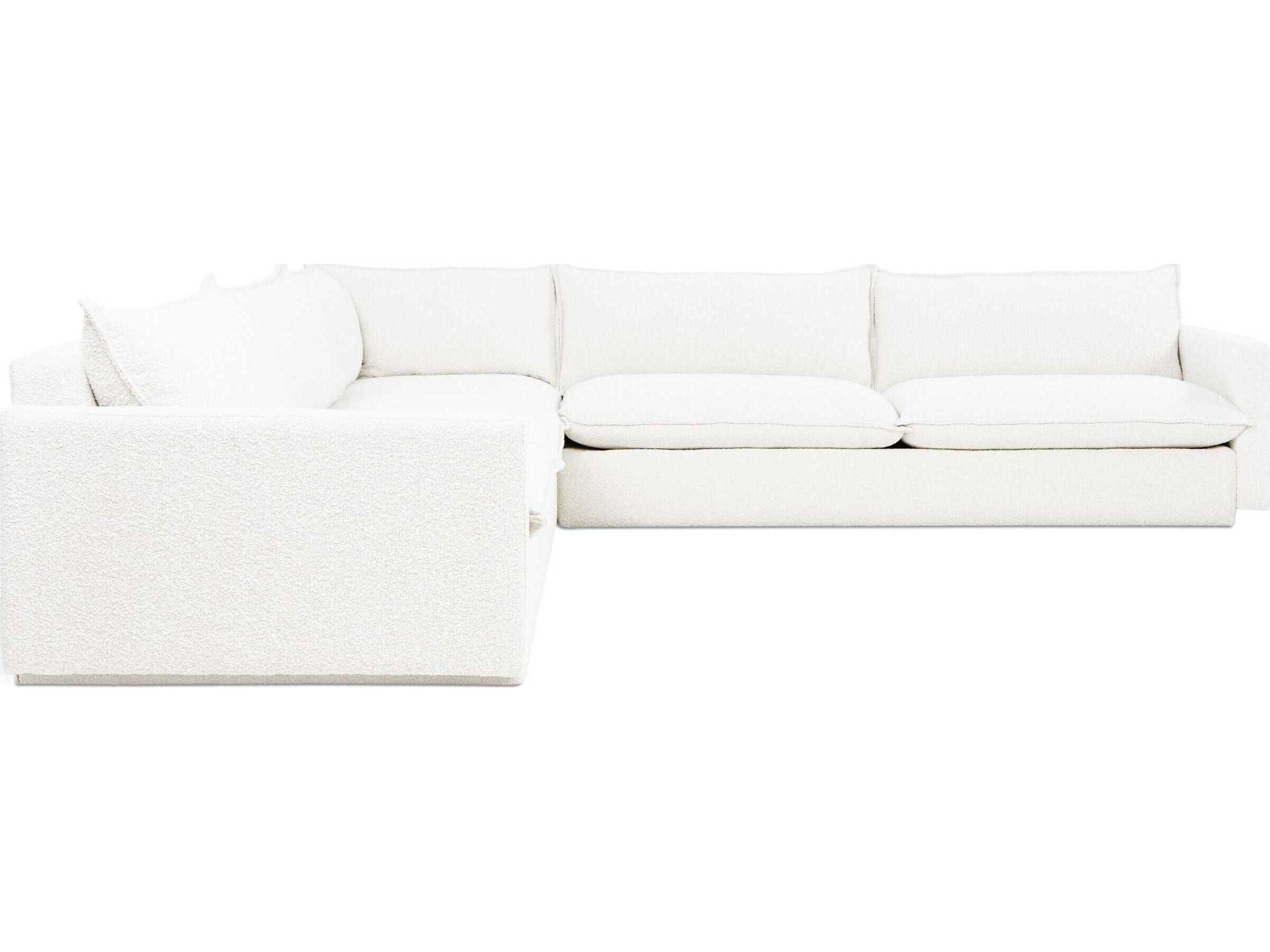 Gus* Modern Sola White Upholstered Sectional Sofa