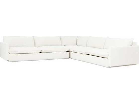 Gus* Modern Sola White Upholstered Sectional Sofa