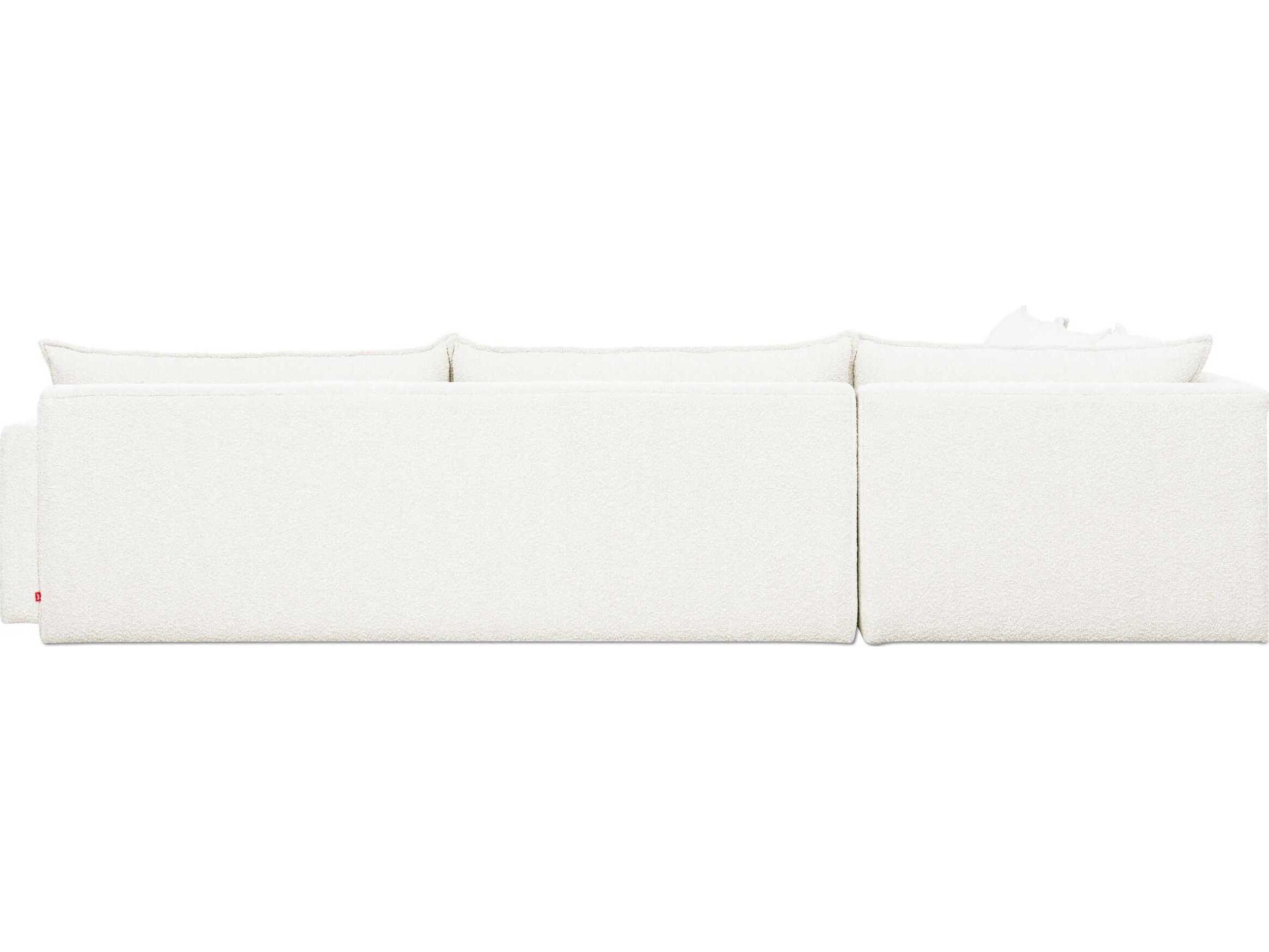 Gus* Modern Sola White Upholstered Sectional Sofa
