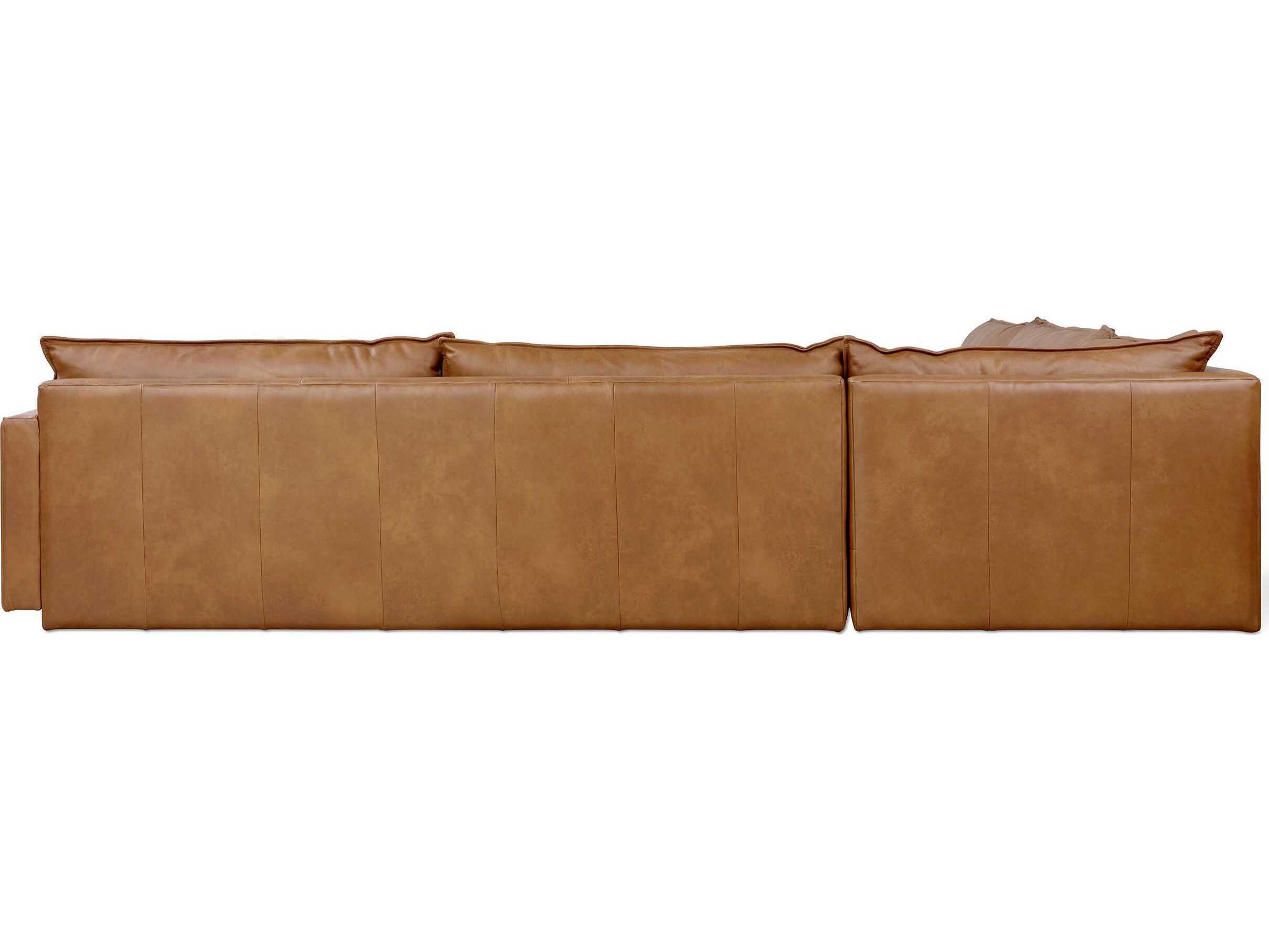 Gus* Modern Sola Brown Leather Sectional Sofa