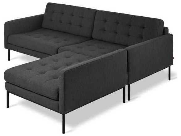 Gus* Modern Towne Black Upholstered Sectional Sofa
