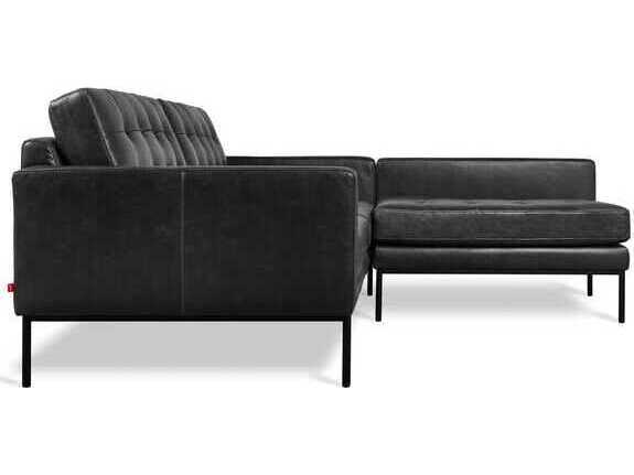 Gus* Modern Towne Black Leather Sectional Sofa