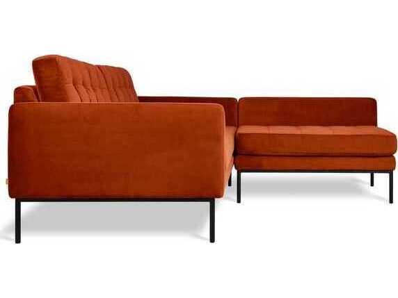 Gus* Modern Towne Orange Velvet Upholstered Sectional Sofa