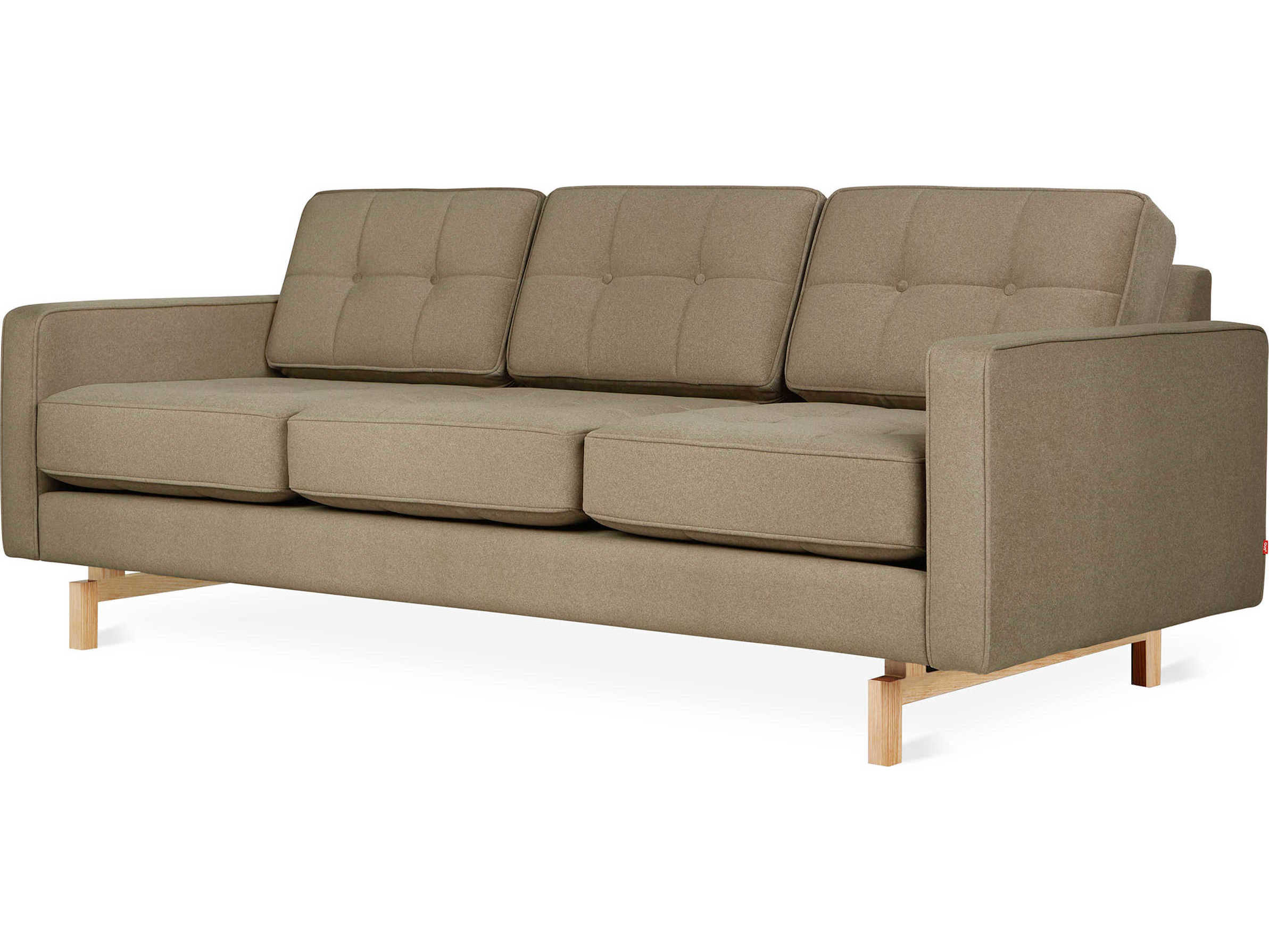 Gus* Modern Jane-2 Merino Mocha Green Upholstered Sofa