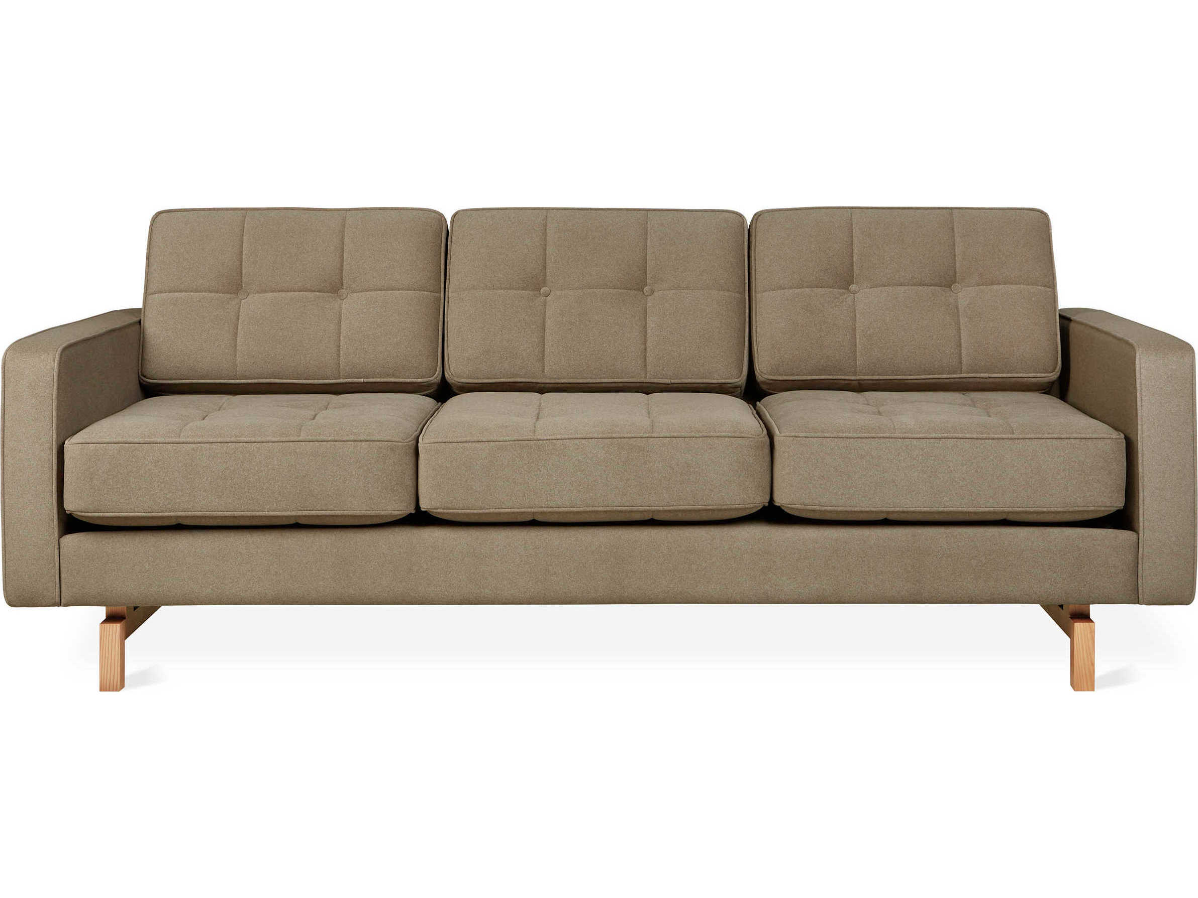 Gus* Modern Jane-2 Merino Mocha Green Upholstered Sofa