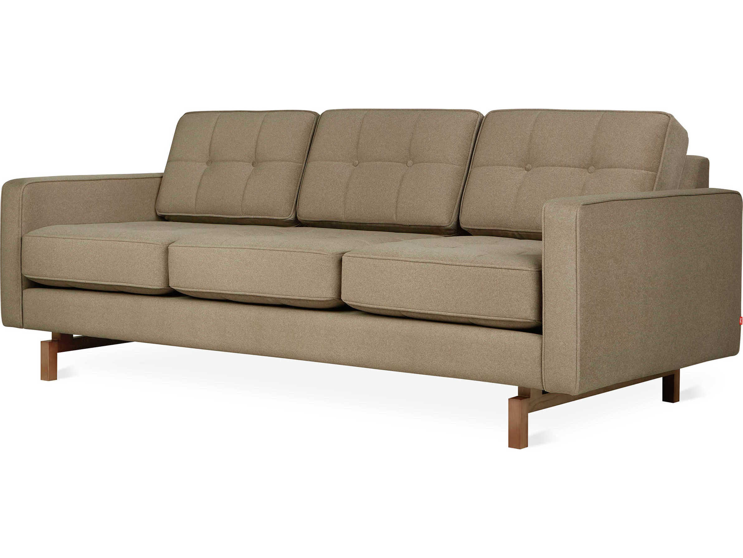 Gus* Modern Jane-2 Merino Mocha Green Upholstered Sofa