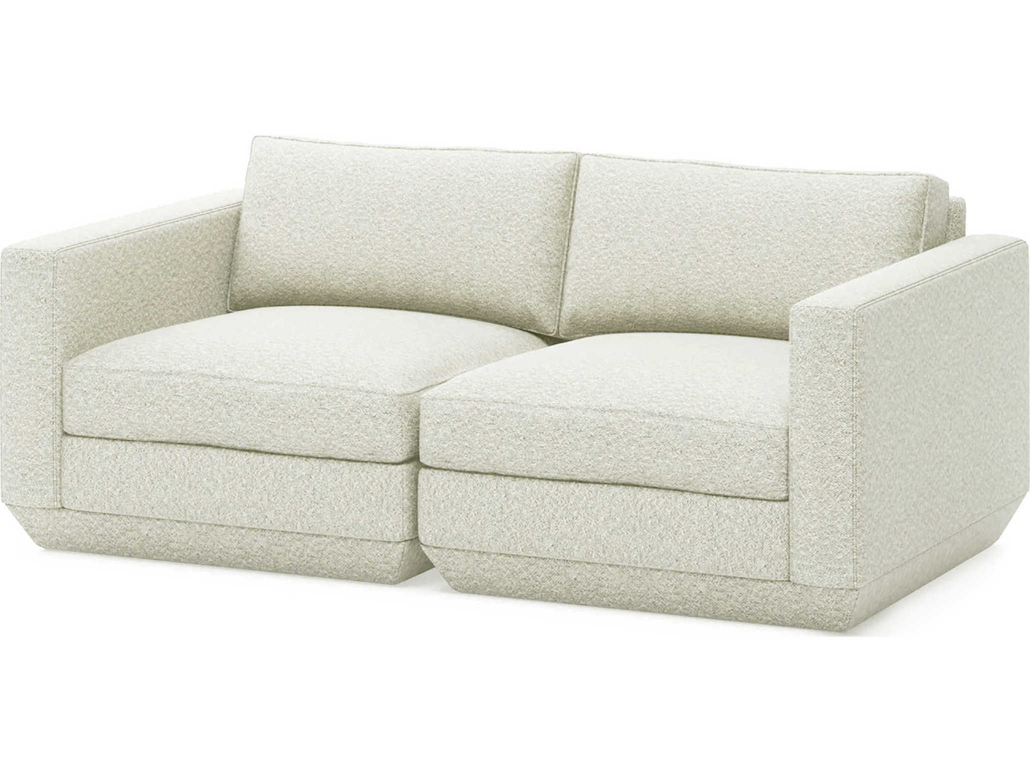 Gus* Modern Podium Copenhagen Fossil White Upholstered Loveseat