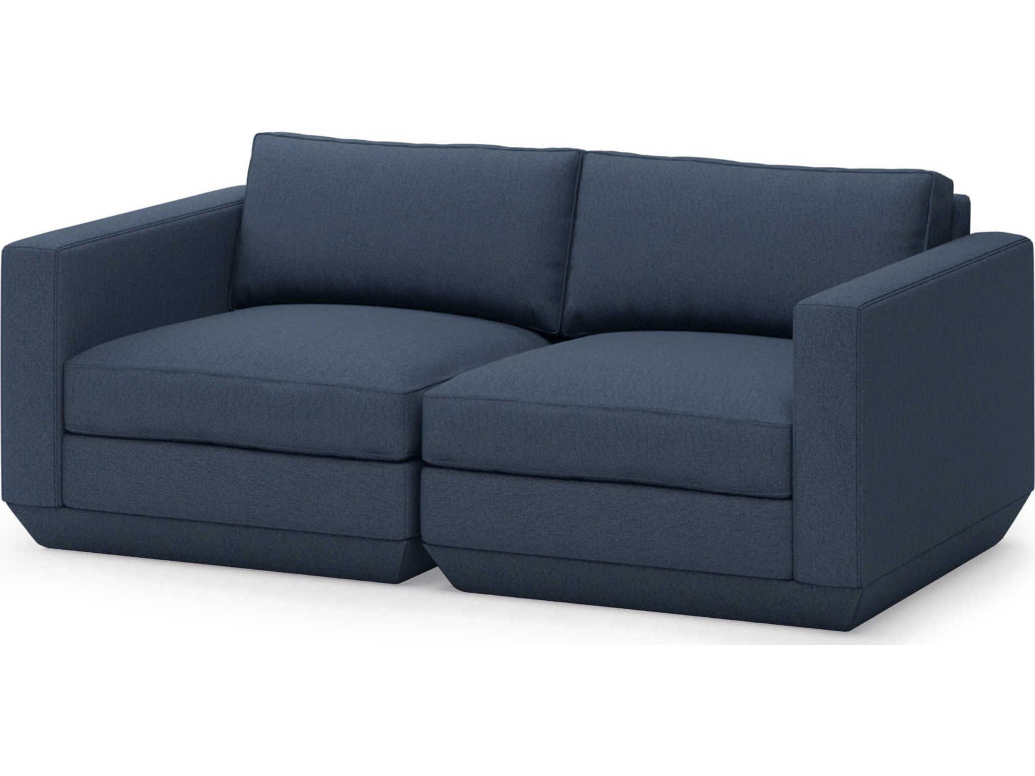 Gus* Modern Podium Hanson Navy Blue Upholstered Loveseat