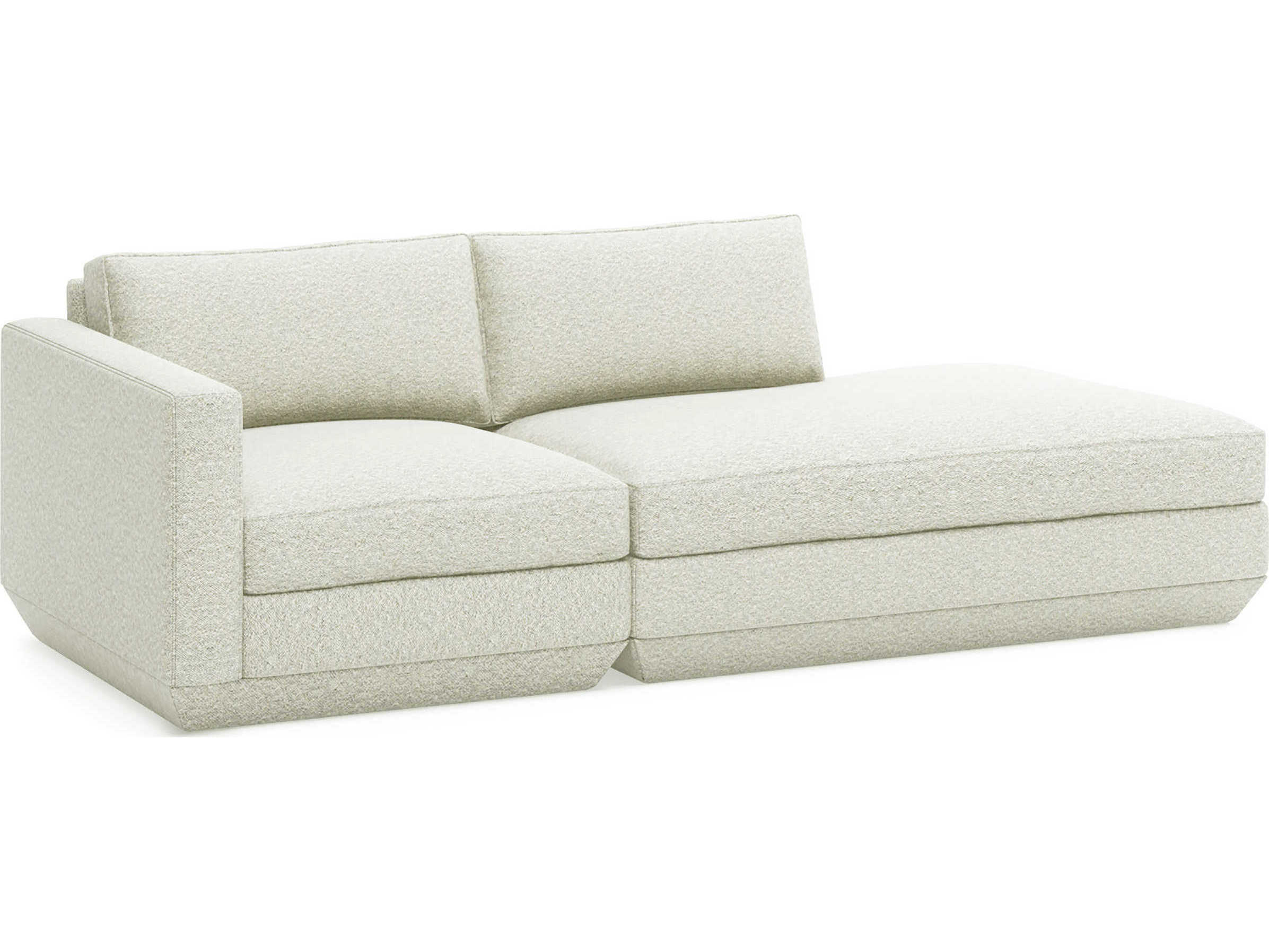 Gus* Modern Podium Copenhagen Fossil White Upholstered Sofa