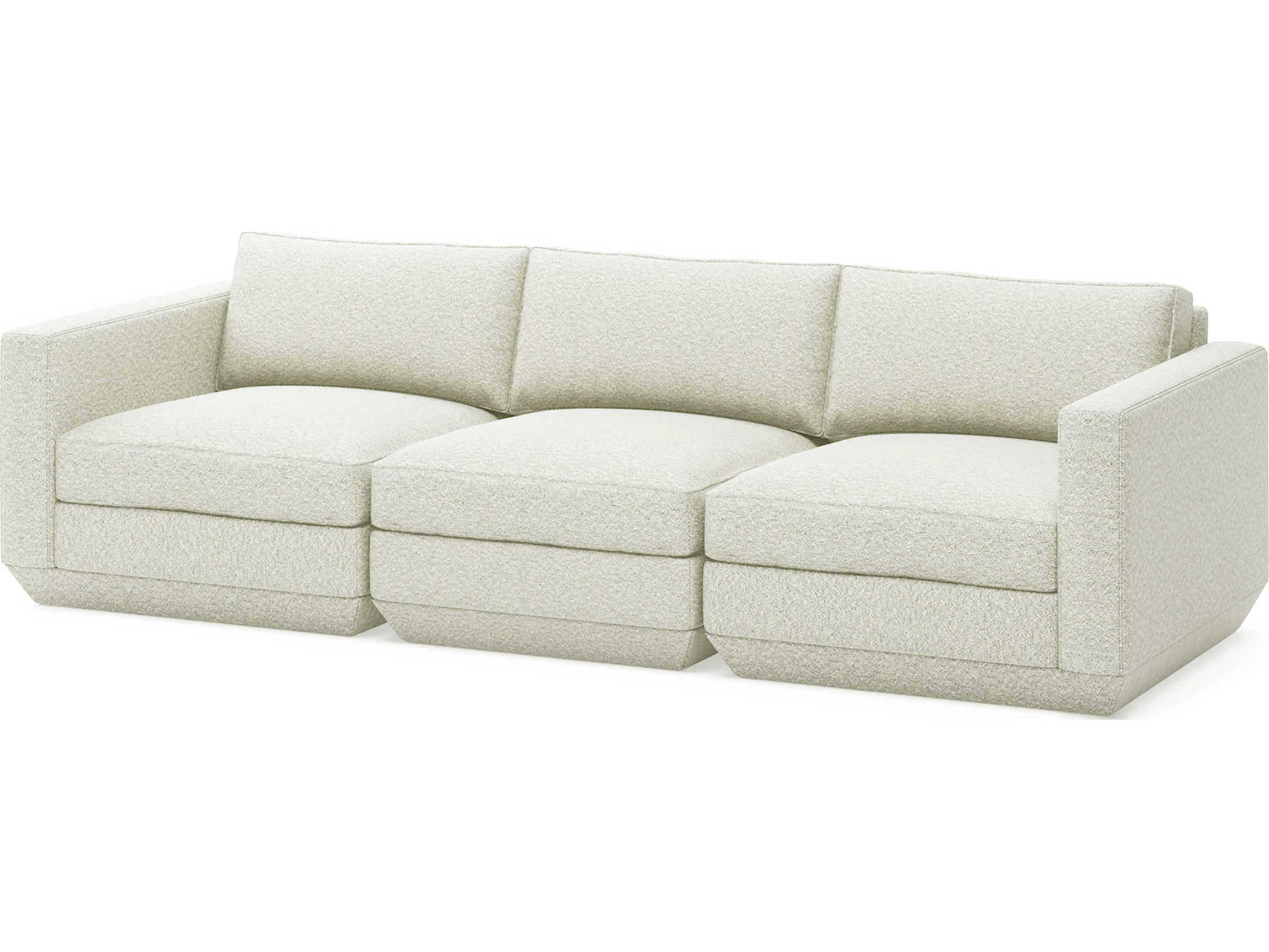 Gus* Modern Podium Copenhagen Fossil White Upholstered Sofa