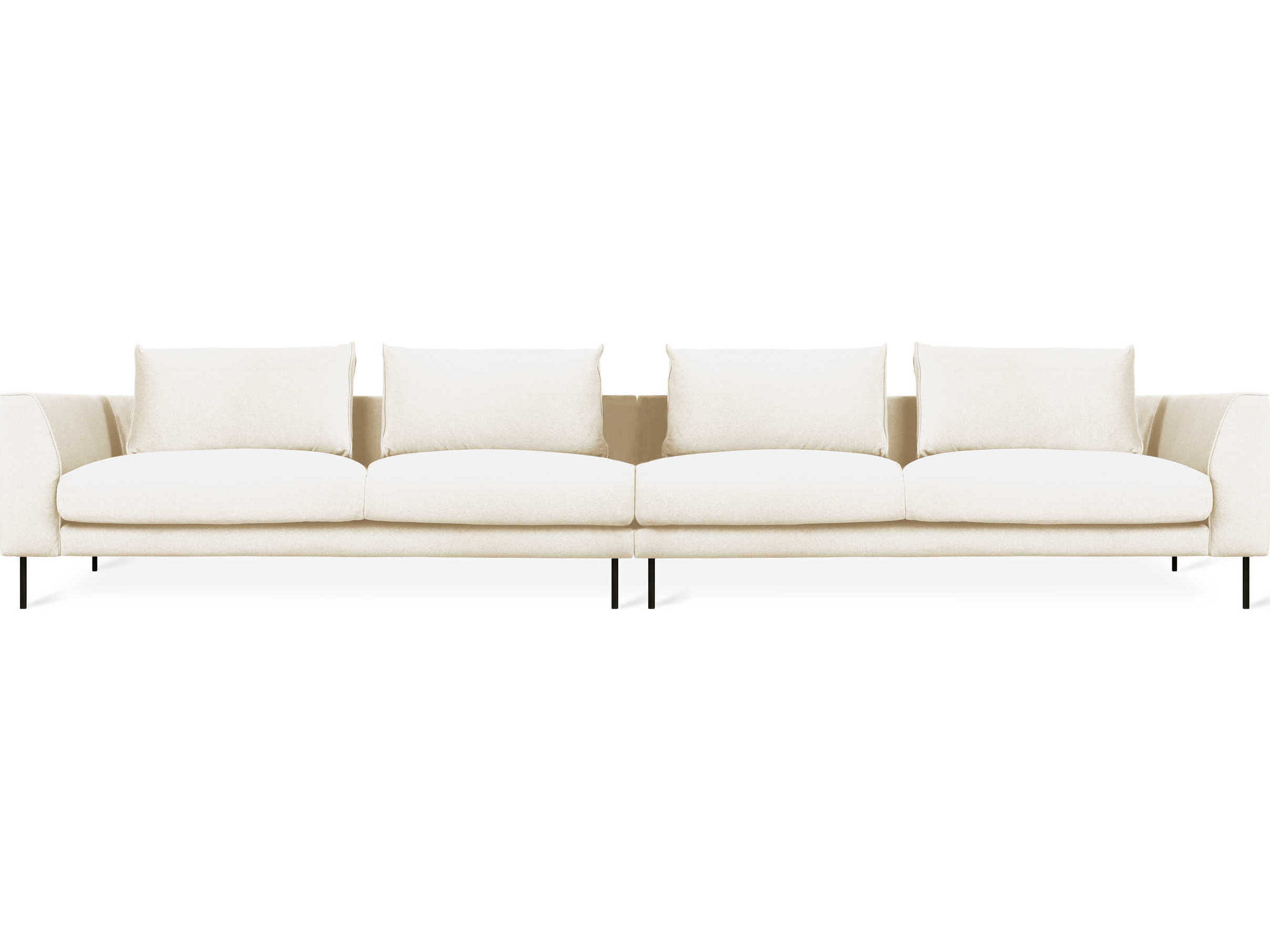 Gus* Modern Renfrew Merino Cream Black Upholstered Sofa