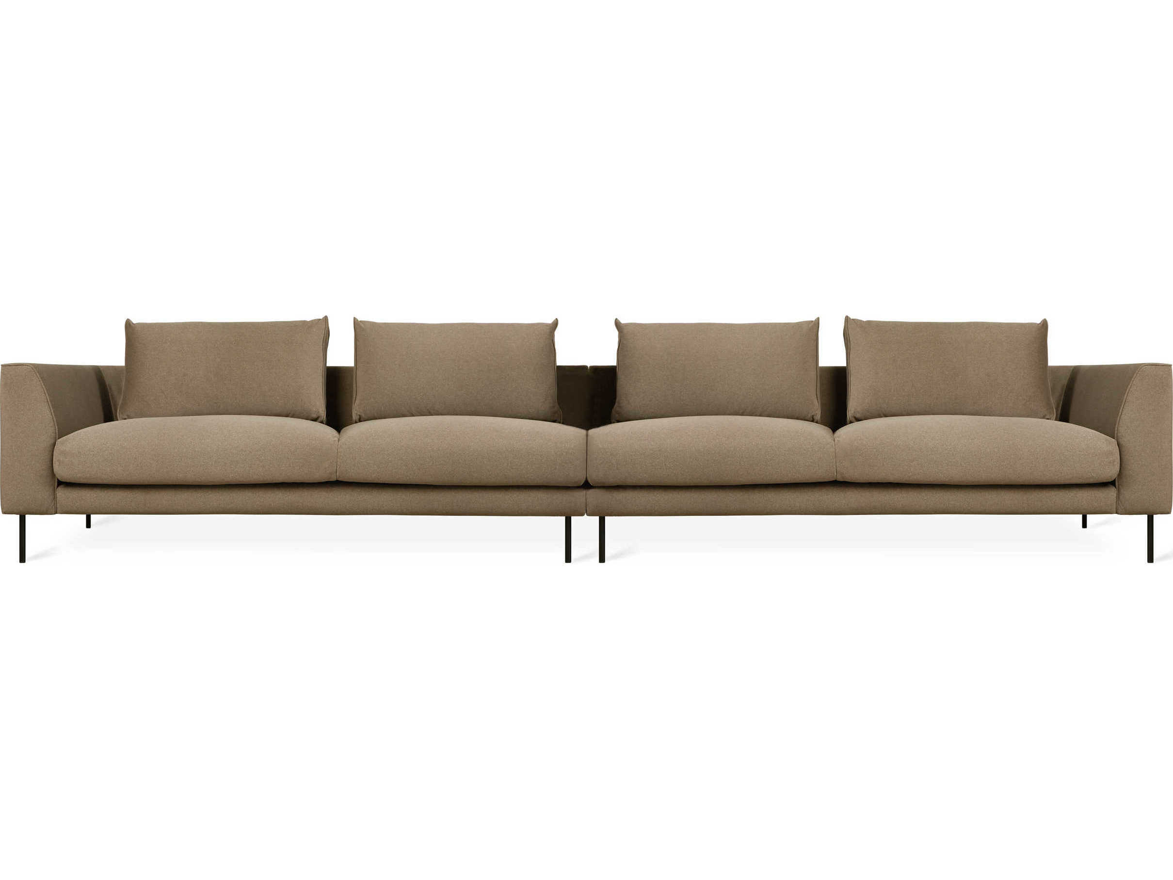 Gus* Modern Renfrew Merino Mocha Black Upholstered Sofa