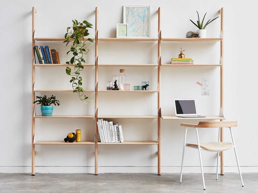 Gus* Modern Branch Ash Blonde White Bookcase