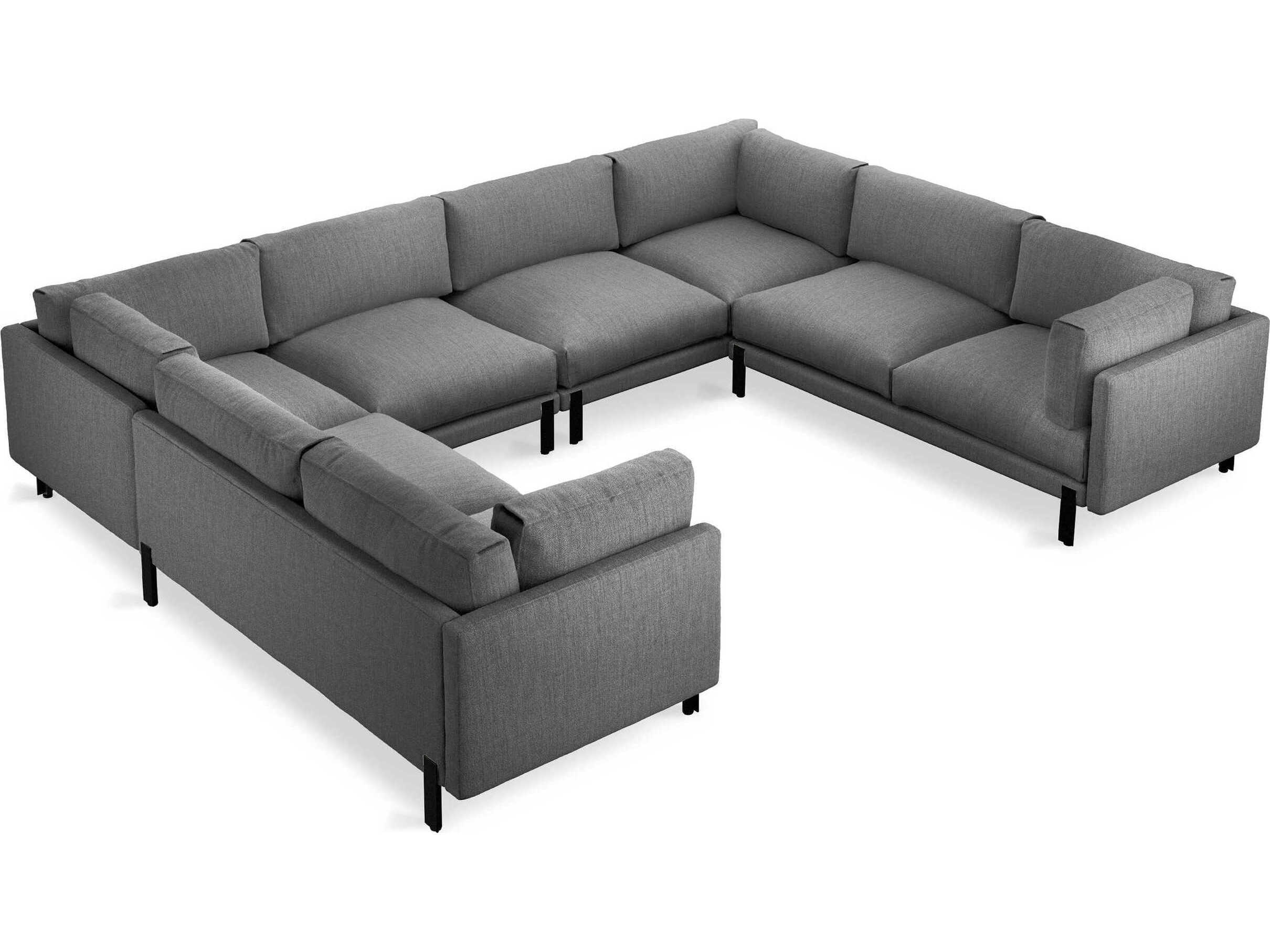 Gus* Modern Silverlake Gray Upholstered Sectional Sofa