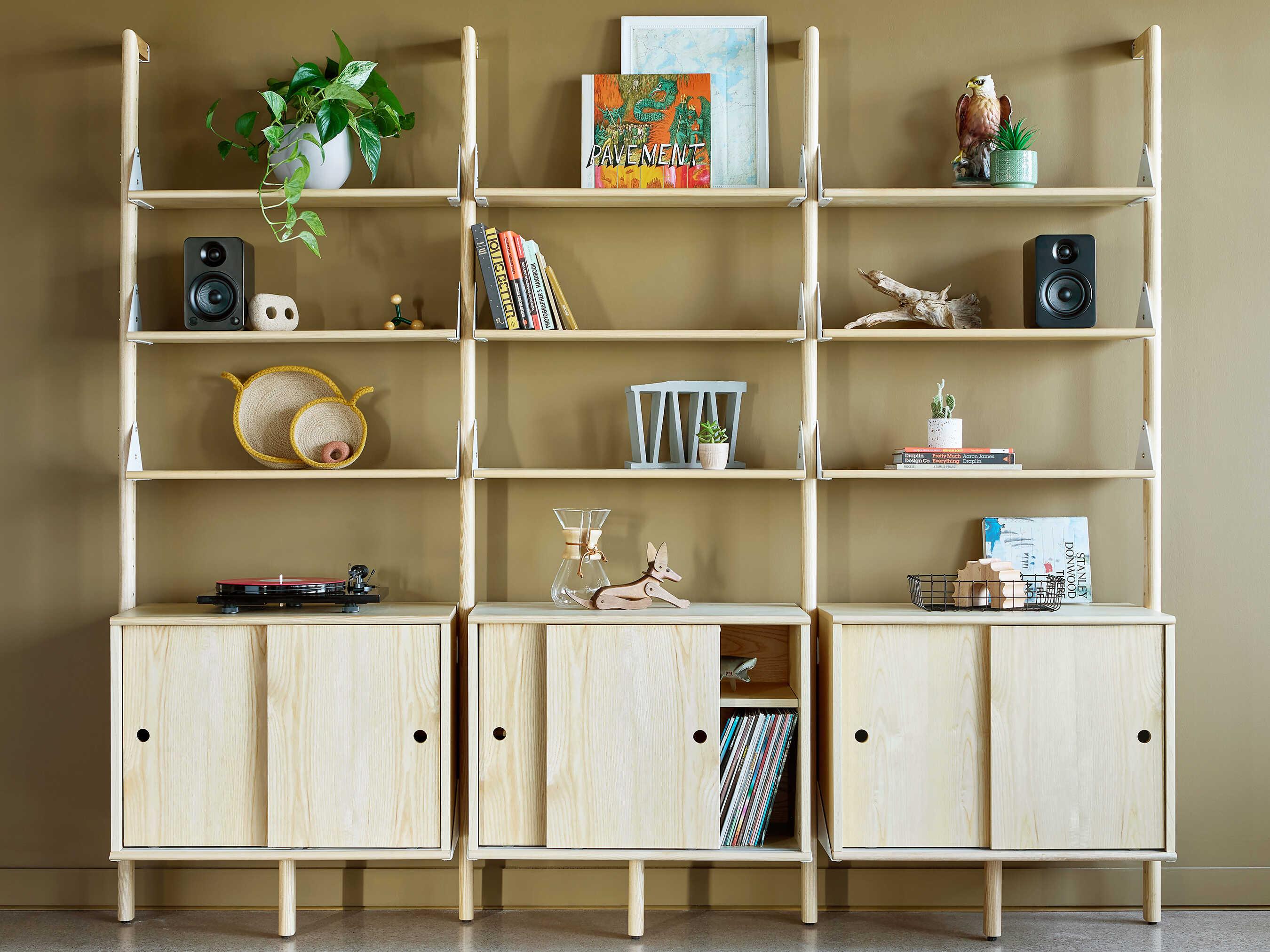 Gus* Modern Branch Blonde White Bookcase