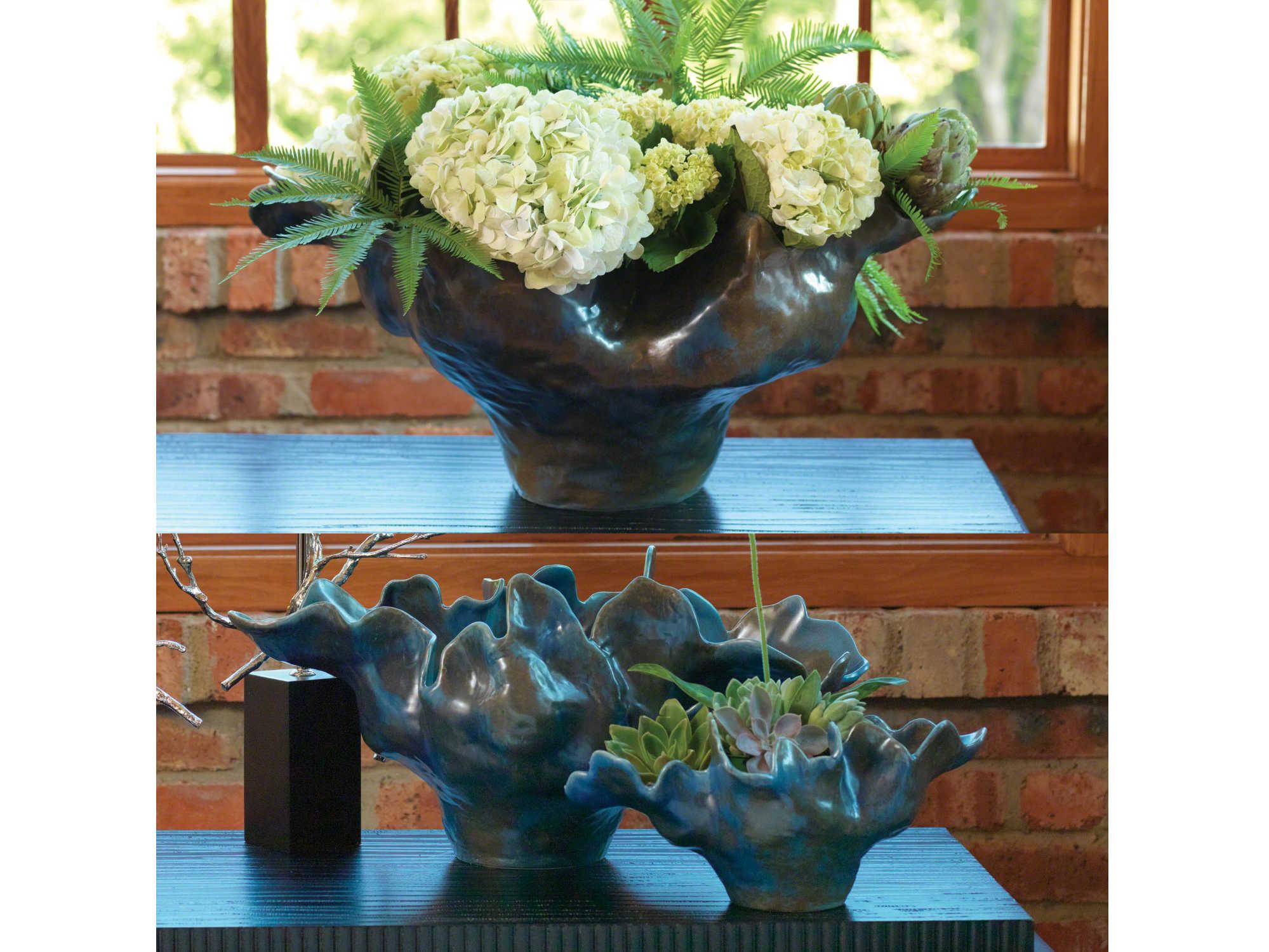 Global Views Meteor Blue Medium Decorative Bowl