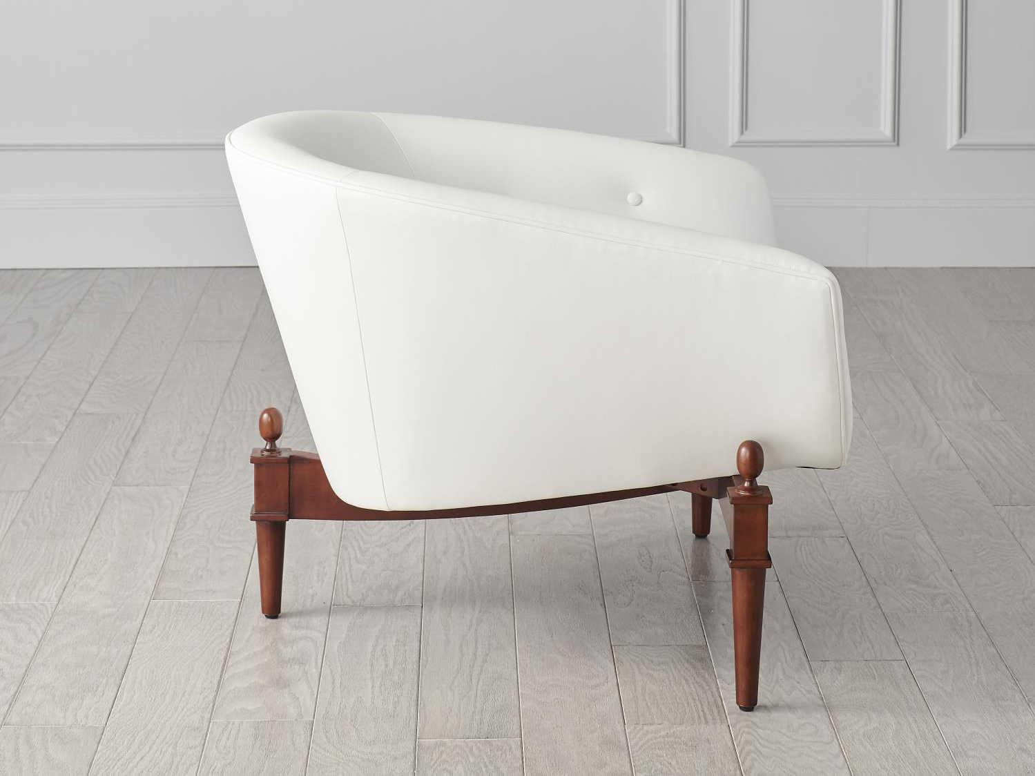 Global Views Brown Leather Accent Chair