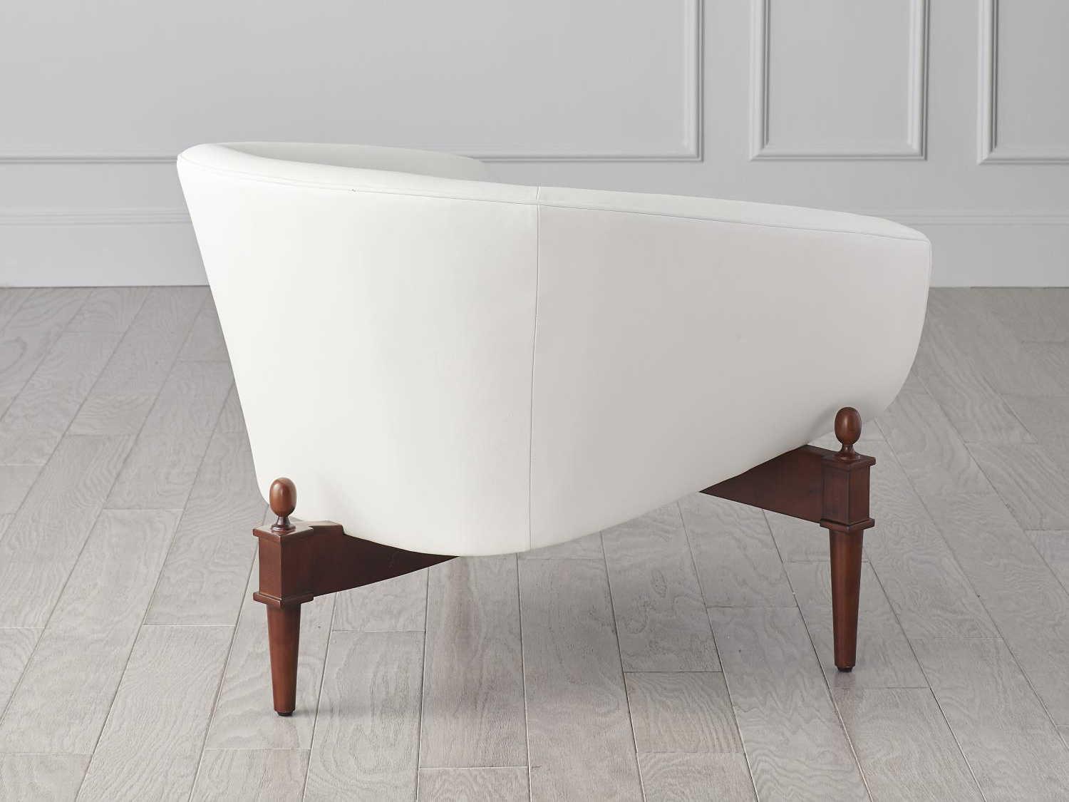 Global Views Brown Leather Accent Chair