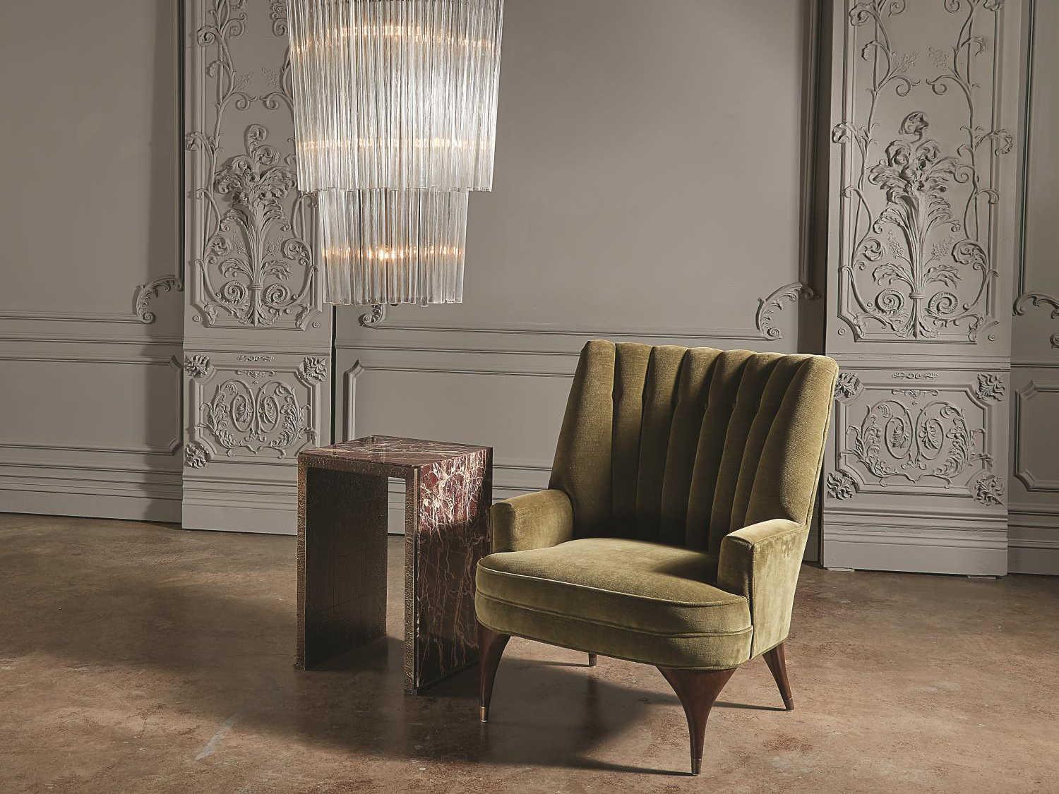 Global Views Brown Fabric Accent Chair