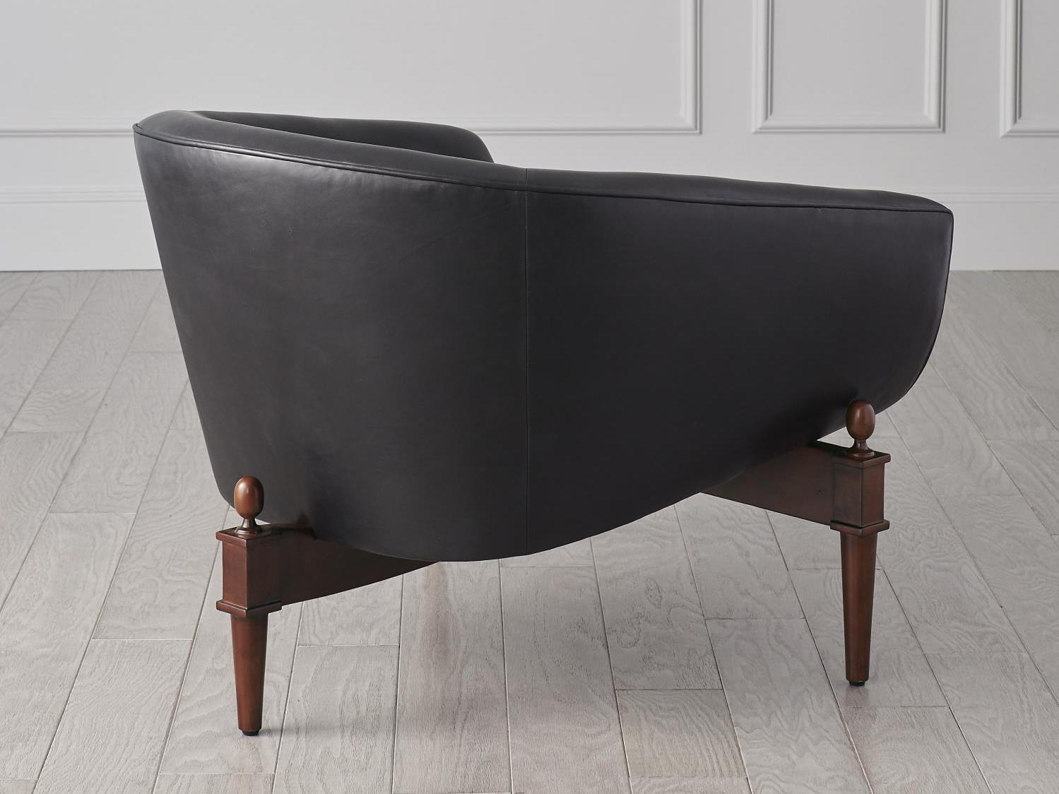 Global Views Black Leather Club Chair