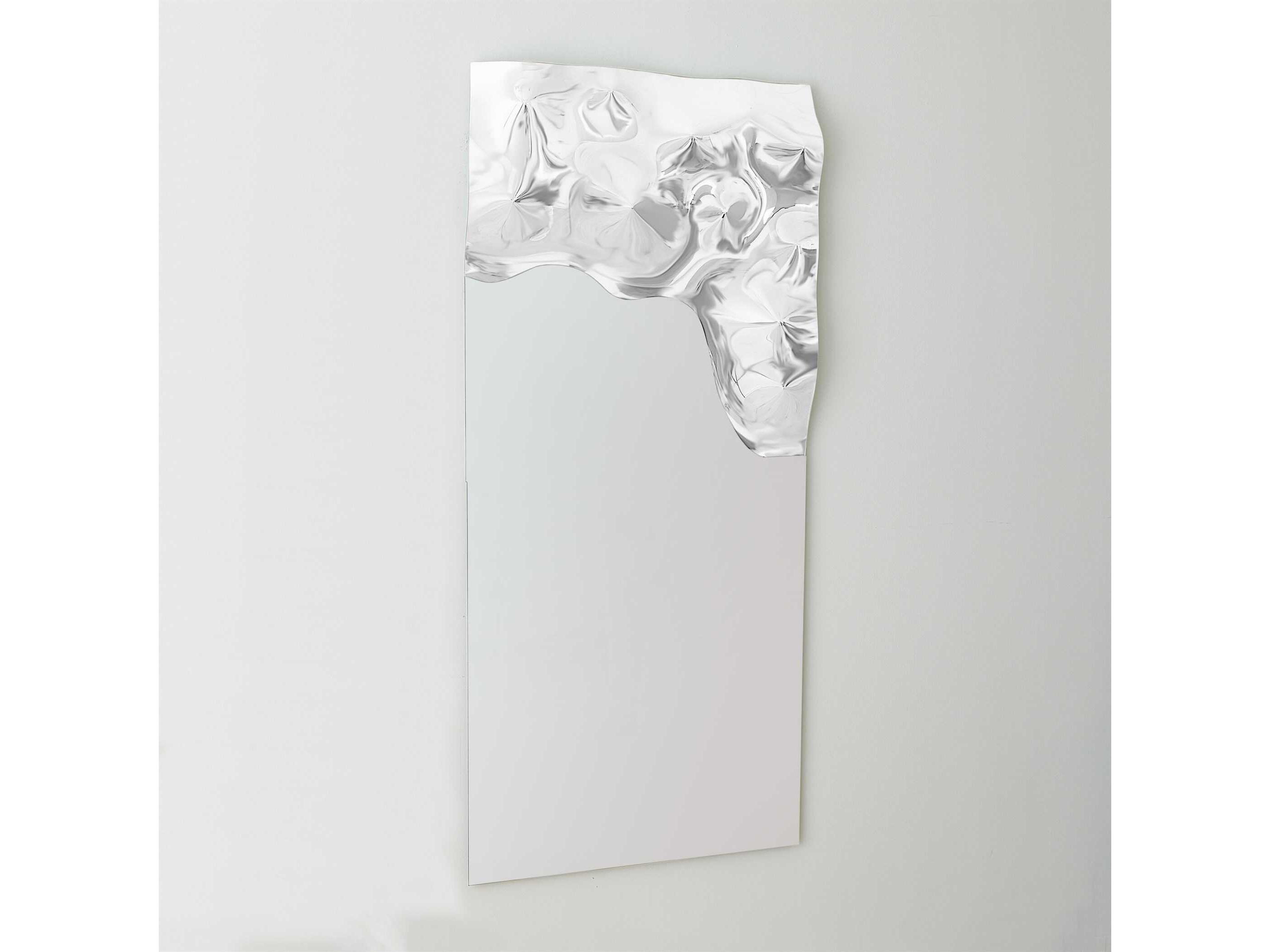 Global Views Asymmetrical Ripple Clear Rectangular Wall Mirror