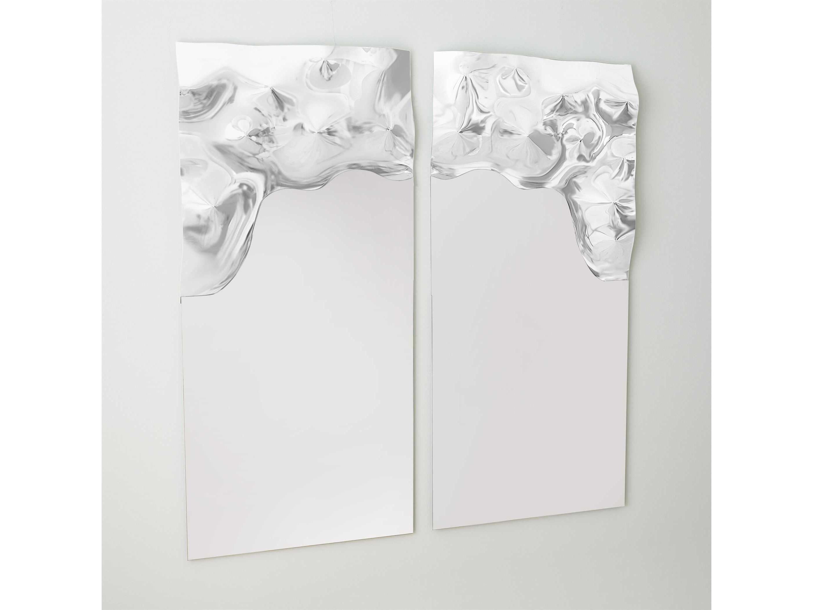 Global Views Asymmetrical Ripple Clear Rectangular Wall Mirror